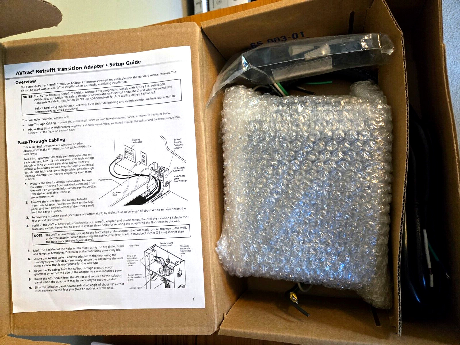 Extron Electronics P/N: 70-679-22, AVTRACK Retro Trans Adapter, New
