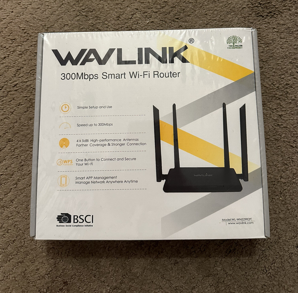 Wavlink 300Mbps Smart Wi-Fi Router WL-WN529R2P (Sealed)