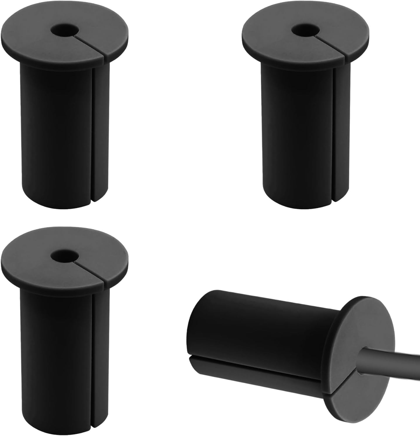 4Pcs Wall Cable Pass through Cable Grommets, Silicone Cable Grommets Holes Sleev