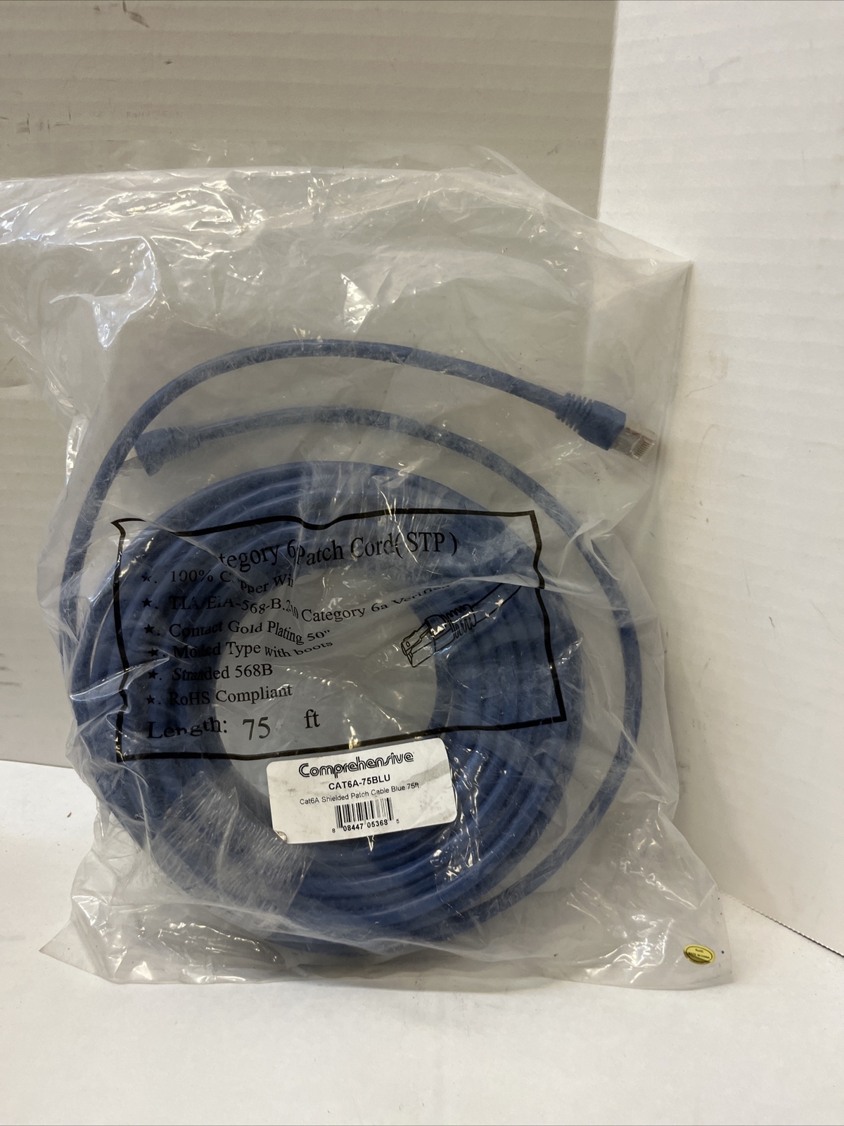 Comprehensive Cat6a Shielded Patch Cable Blue 75ft. -