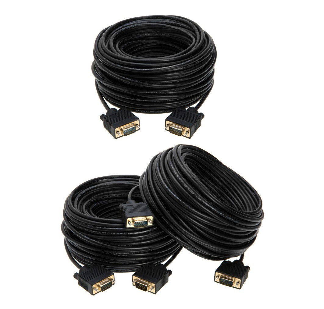 3-Pack- 50FT SVGA M/M 15 Pin Cable HD Display TV Video Projector PC Monitor Cord