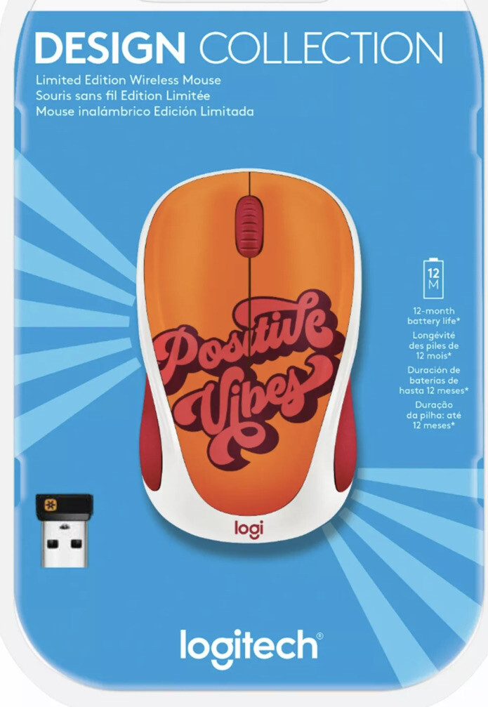 Logitech - Design Collection Limited Edition Wireless Compact Mouse with Colo...