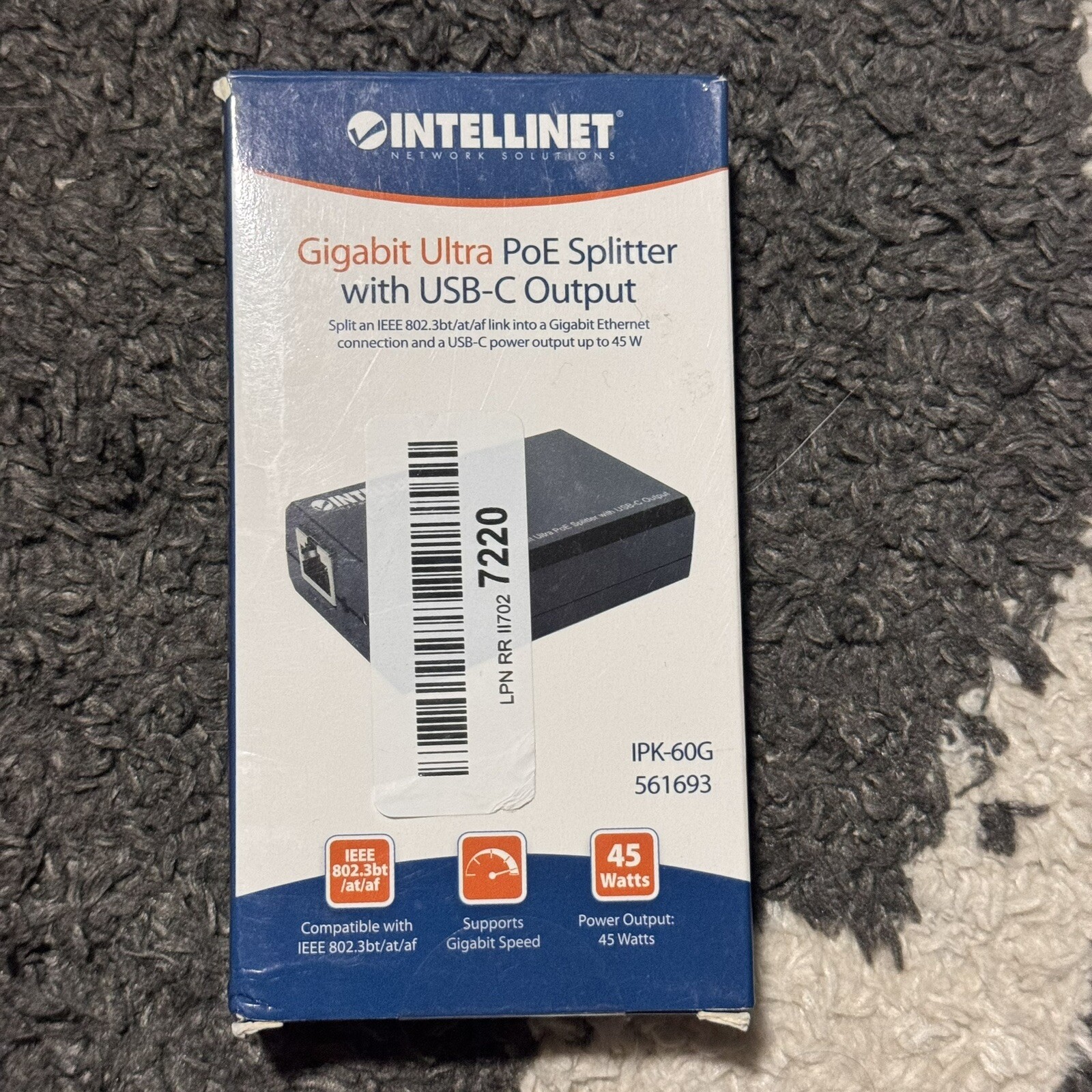 Intellinet Gigabit Ultra PoE Splitter with USB-C Output, 561693