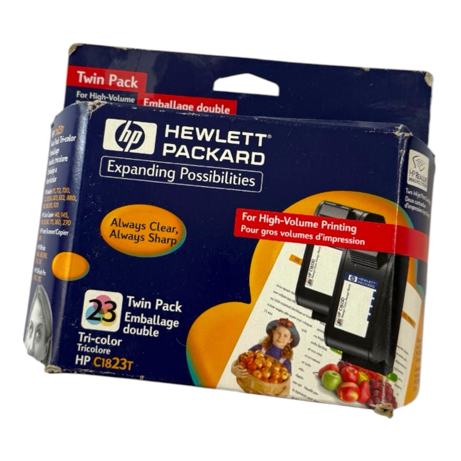 Hewlett Packard Twin Pack of Tri-Color Inkjet Print Cartridges New in Sealed Box