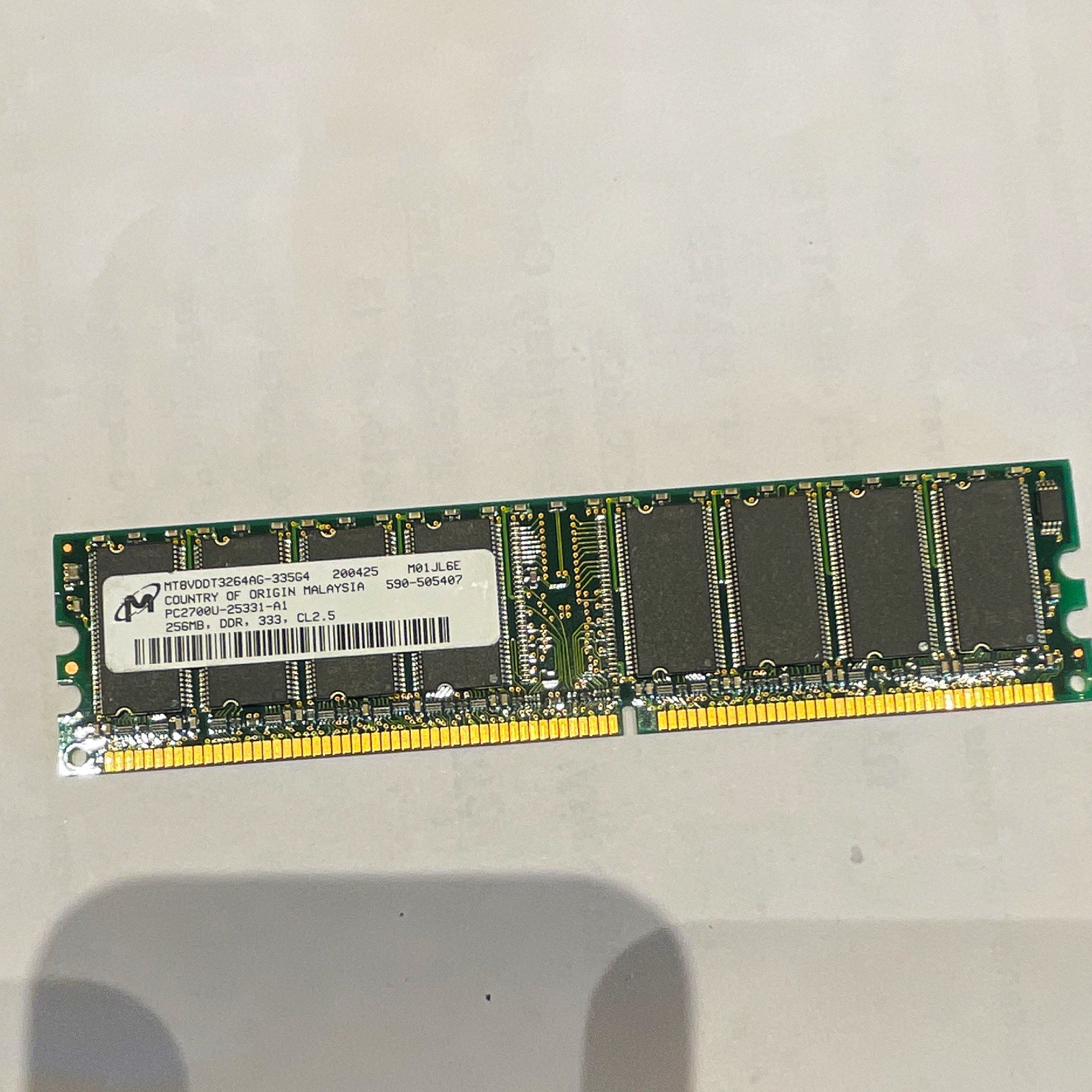 Micron 256MB DDR SDRAM PC2700U 184-Pin DIMM RAM MT8VDDT3264AG-335G4