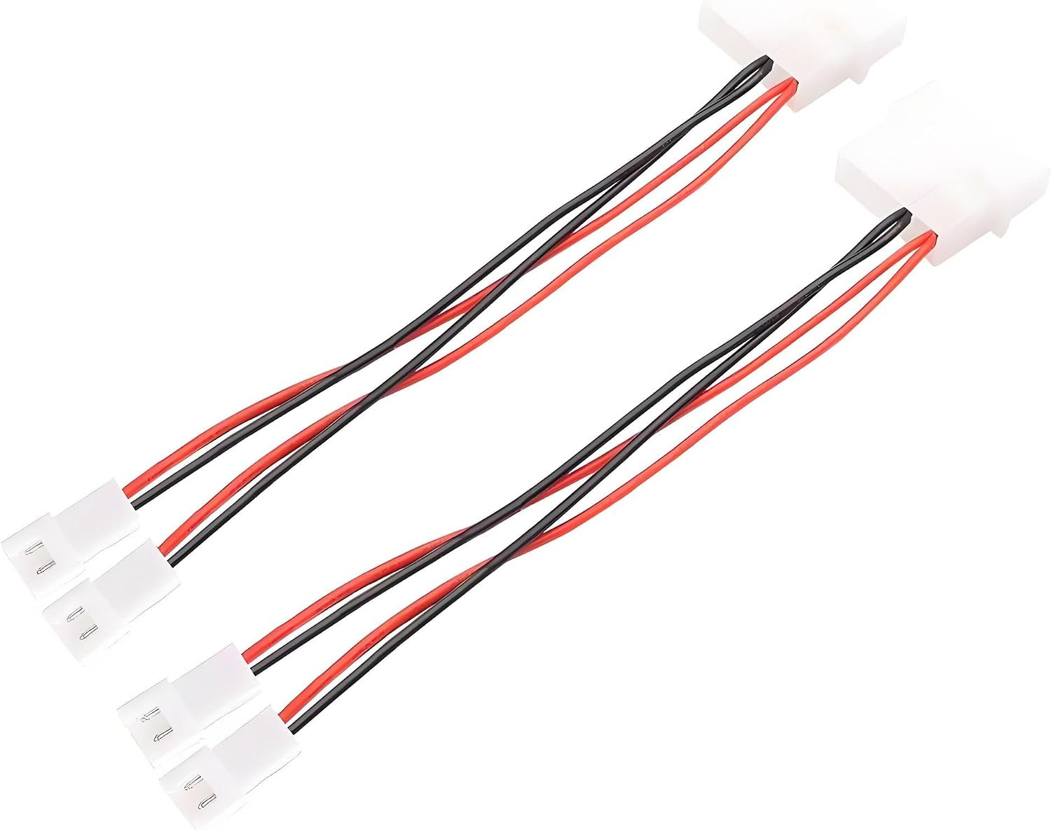 Molex 4-Pin to XH2.54 2-Pin Fan Splitter Adapter – 12V Case Fan Power Cable