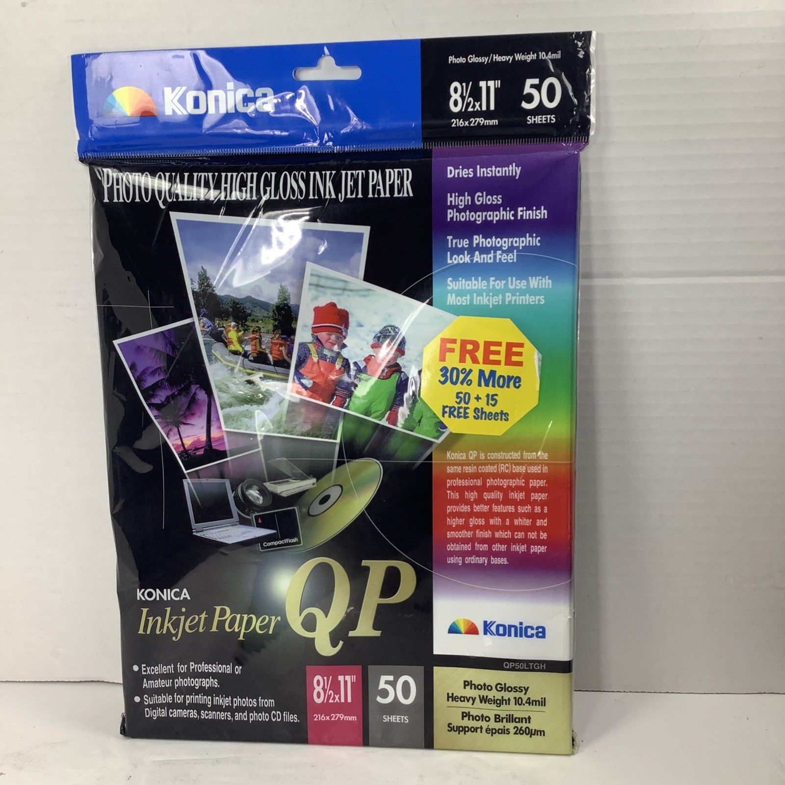 Konica Photo Quality High Gloss Ink Jet Paper 8 1/2 X 11 - 50 Sheets Printer New