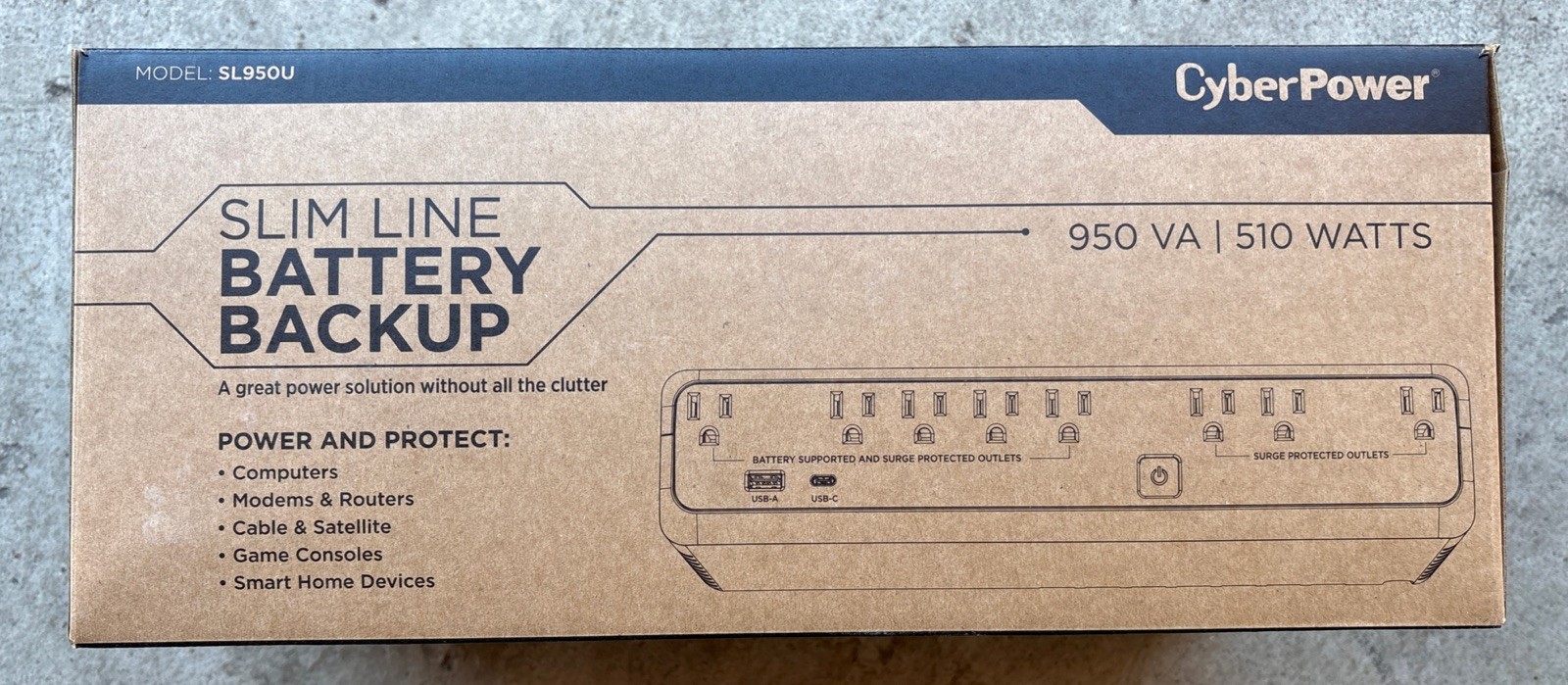 CyberPower SL950U Standby UPS Systems with 950VA 510W Capacity (Black)