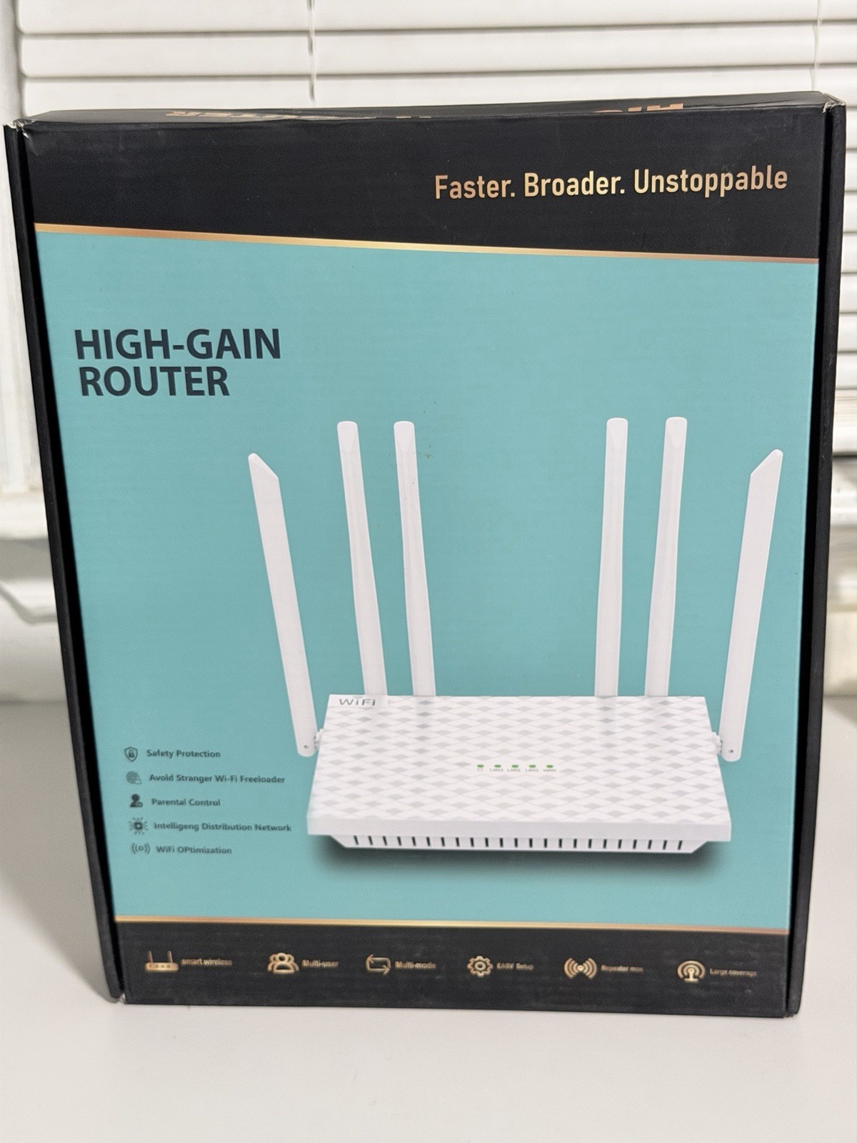 300mbps wireless High Gain Router Wifi Roaming Home Networking BLACK