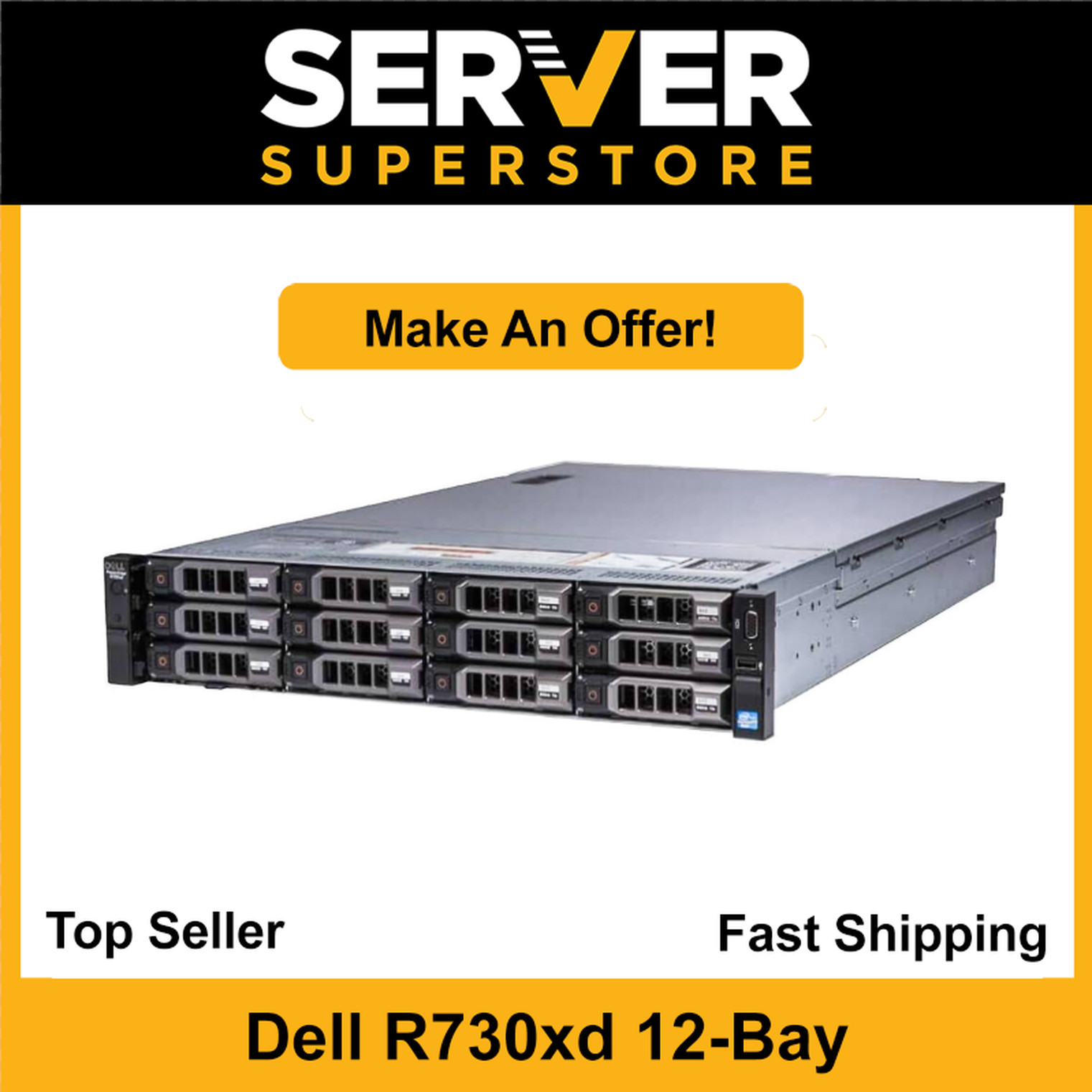 Dell PowerEdge R730XD Server 2x E5-2680 V4 = 28 Cores H730 256GB RAM 4x 1TB SAS