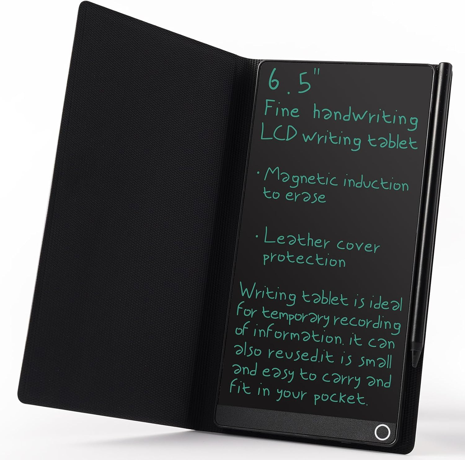 LCD Writing Tablet for Adult: 6.5 Inch Full Screen with PU Leather Case