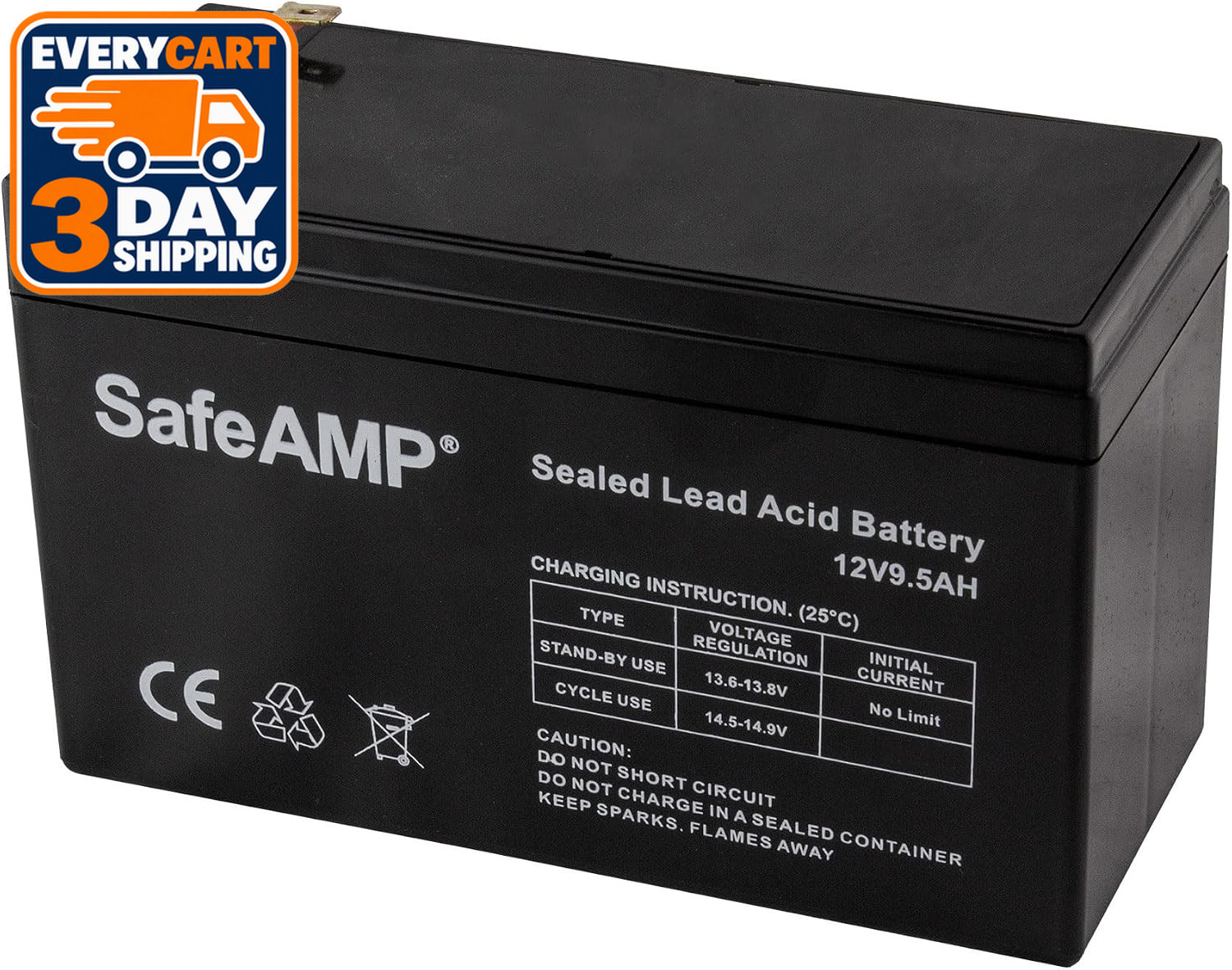 SafeAMP RBC17 UPS Battery for Select APC Models, 12V 9.5Ah