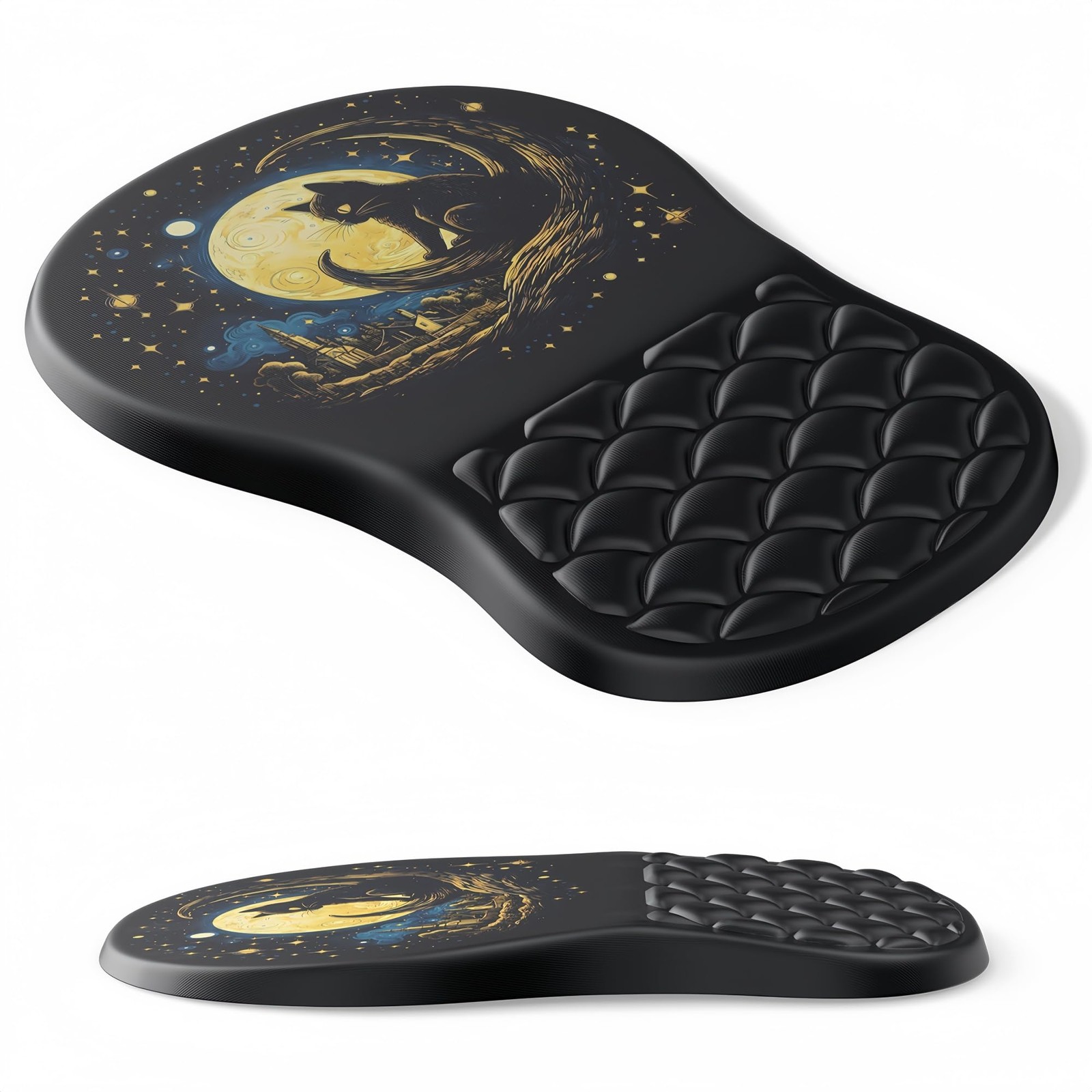 Ergonomic Mouse Pad Wrist Support with Massage Design,Cute Cat Wrist Rest Pai...