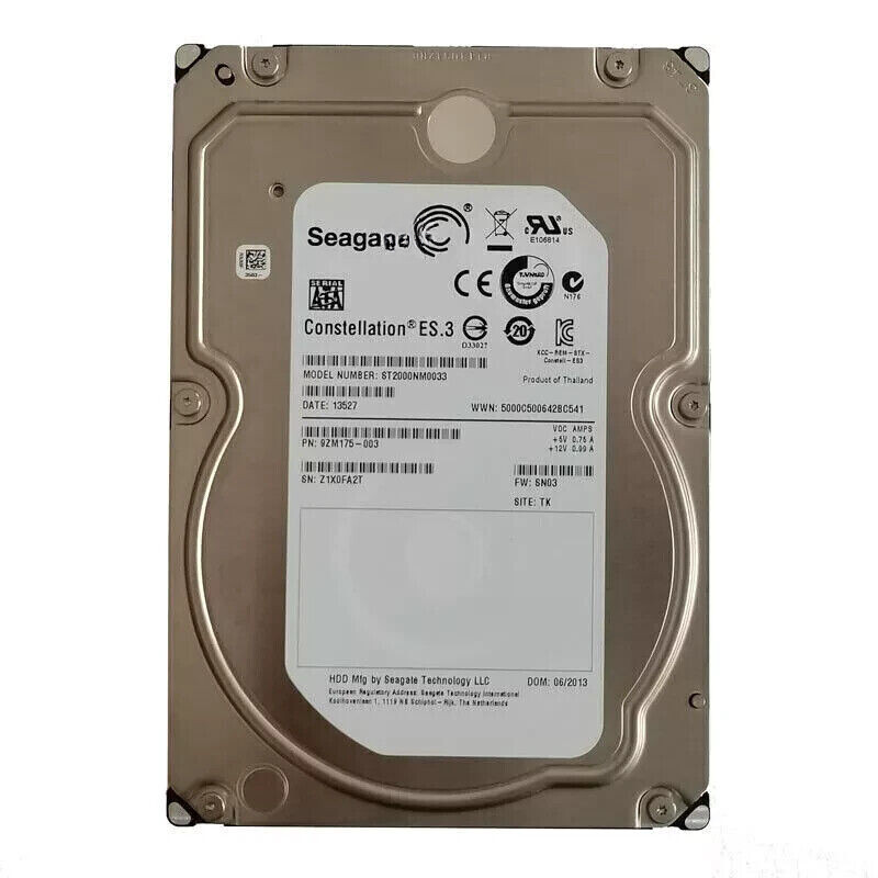 Compatible Seagate ST2000NM0033 2 TB,7200 RPM,128MB SATA 3.5" Hard Drive