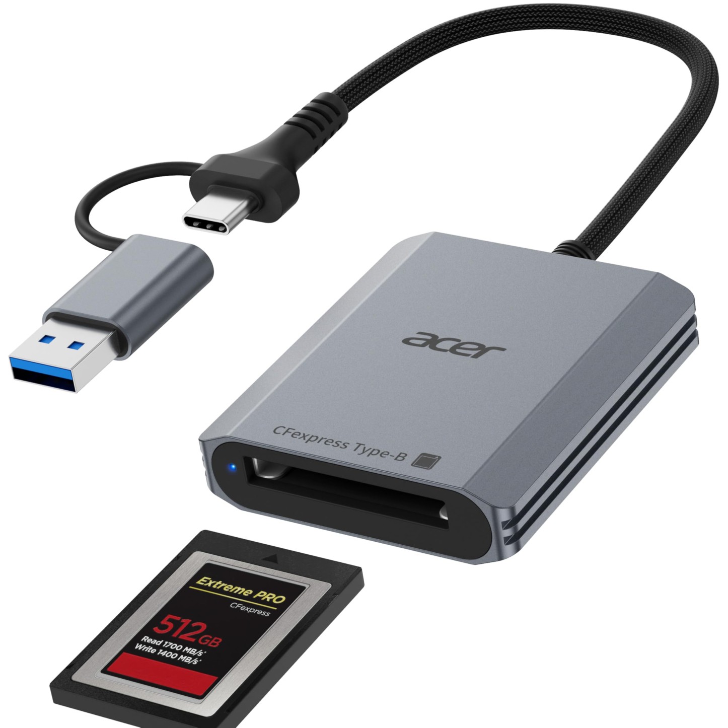 Acer CFexpress Type B Card Reader, 10Gbps USB 3.2 Gen 2 CF Express Type B Card A