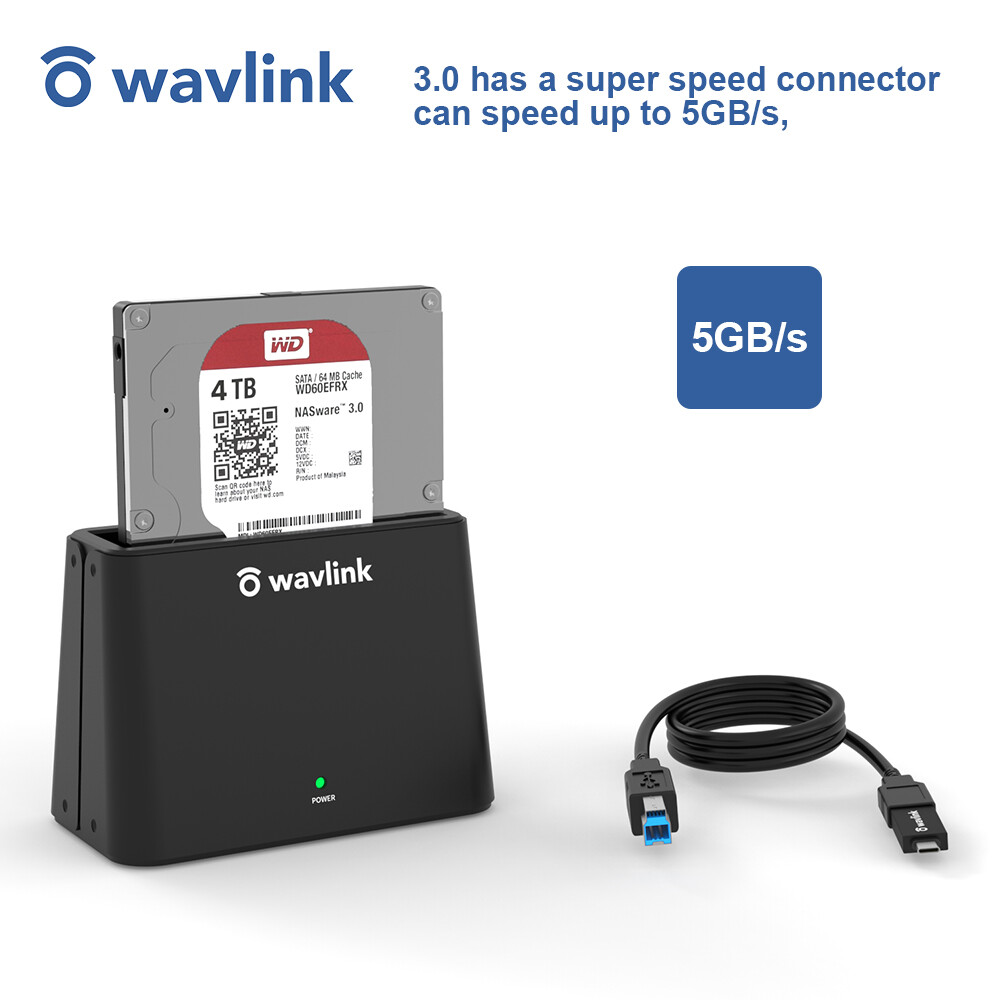 Wavlink USB 3.0 to SATA Dual Bay External Hard Drive Docking Hard Drive Reader