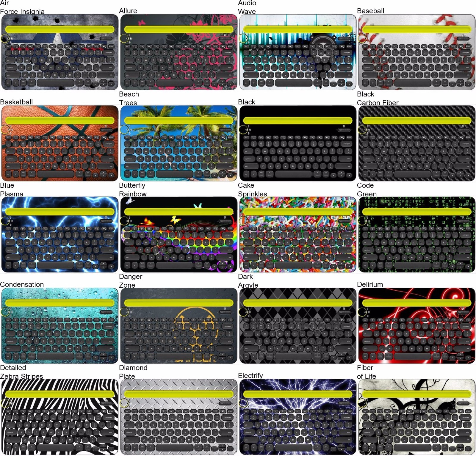 Choose Any 1 Vinyl Decal/Skin for Logitech K480 Keyboard - Free US Shipping