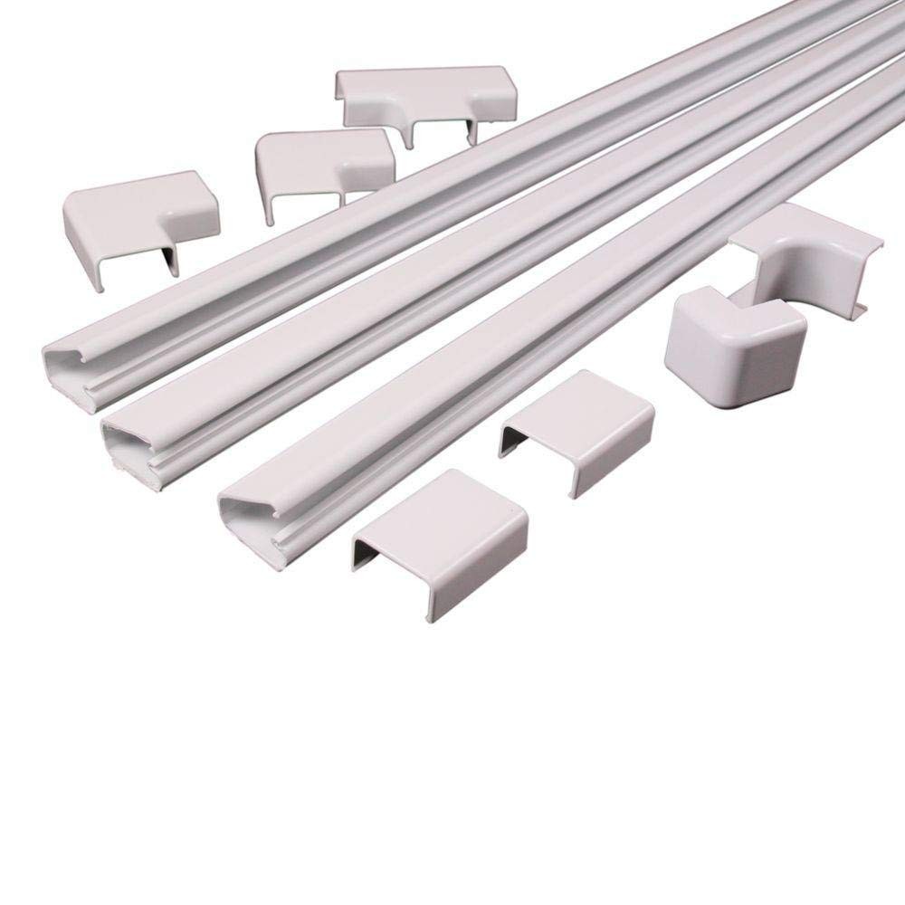 C2G Cables To Go 16318 CordMate II OnWall Cable Concealer Cord Hider Kit White