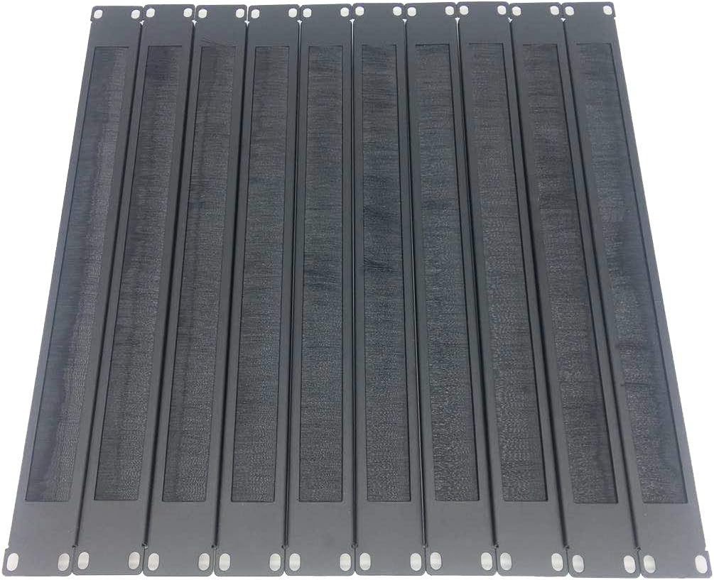 10 Pack 1U Brush Panel Horizontal Rack Mount Cable Management