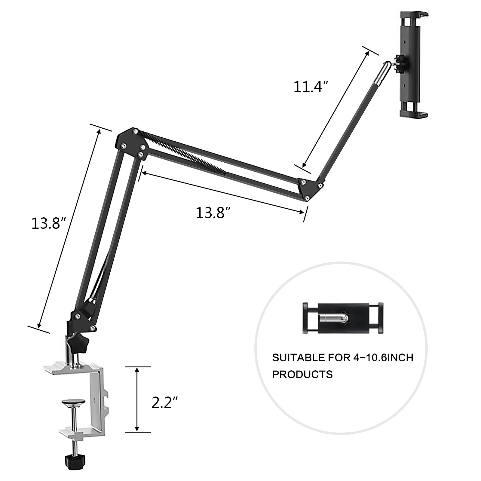 4-13.5'' Tablet Lazy Holder Universal Foldable Flexible Desk Bed for Phone iPad