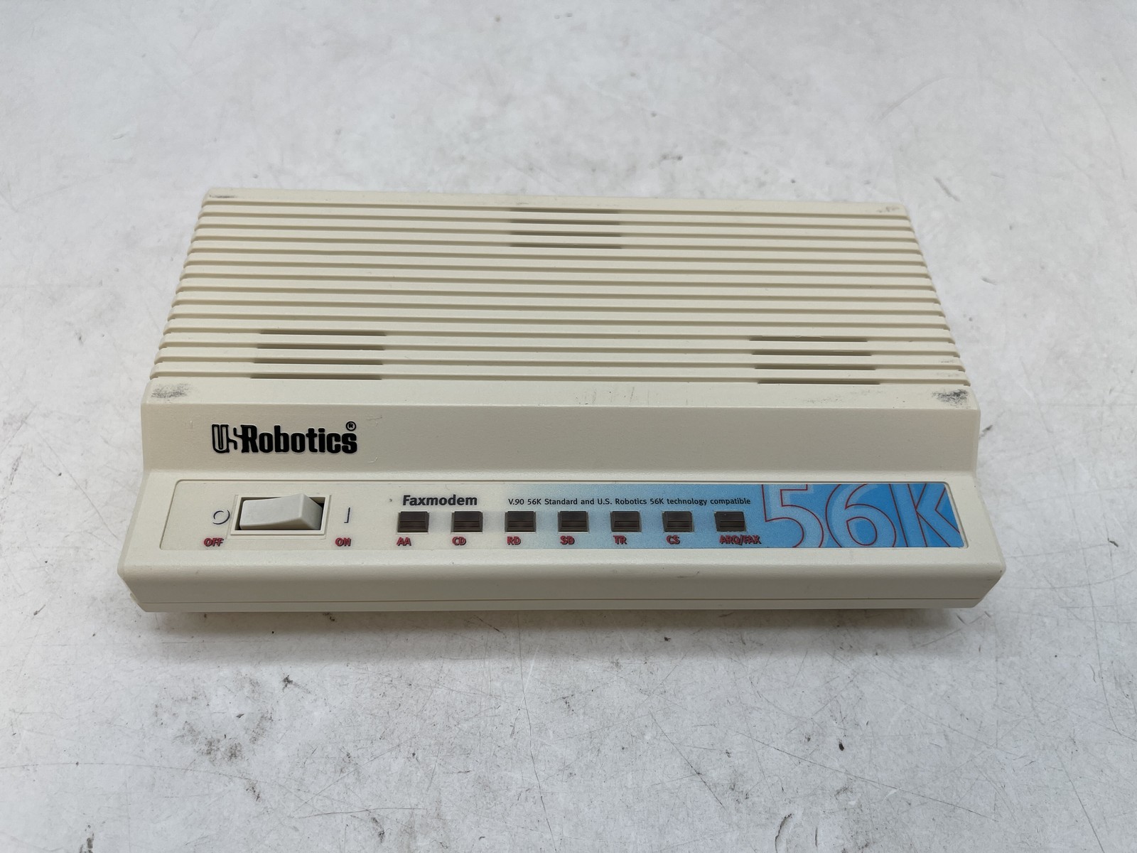 Robotics 56K Faxmodem External RS-232 Serial Dial-Up Modem (Model 5686) Free S/H