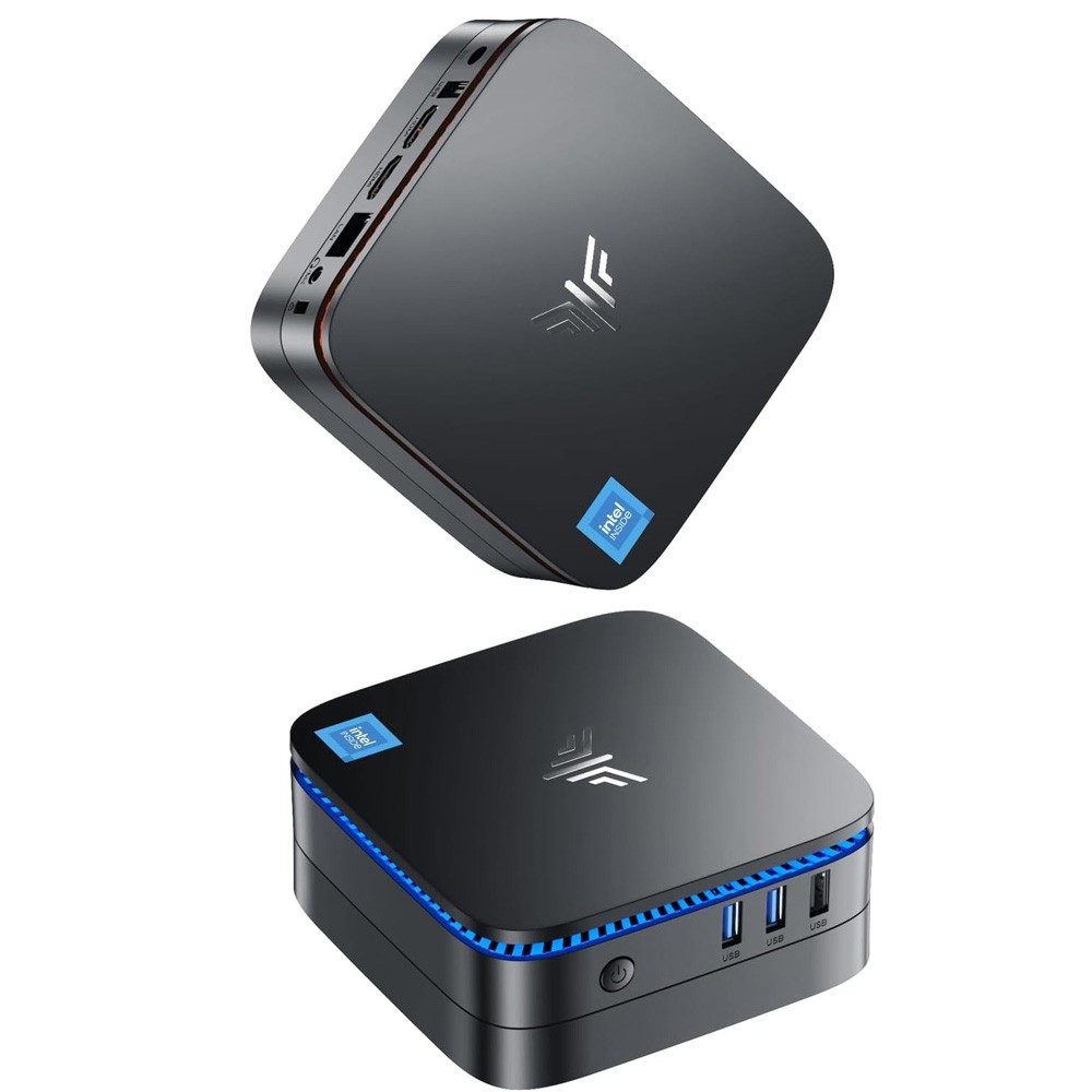 KAMRUI AK1PLUS Mini PC Intel N5030, 12GB RAM LPDDR4 256GB SSD, Dual HDMI 4K UHD