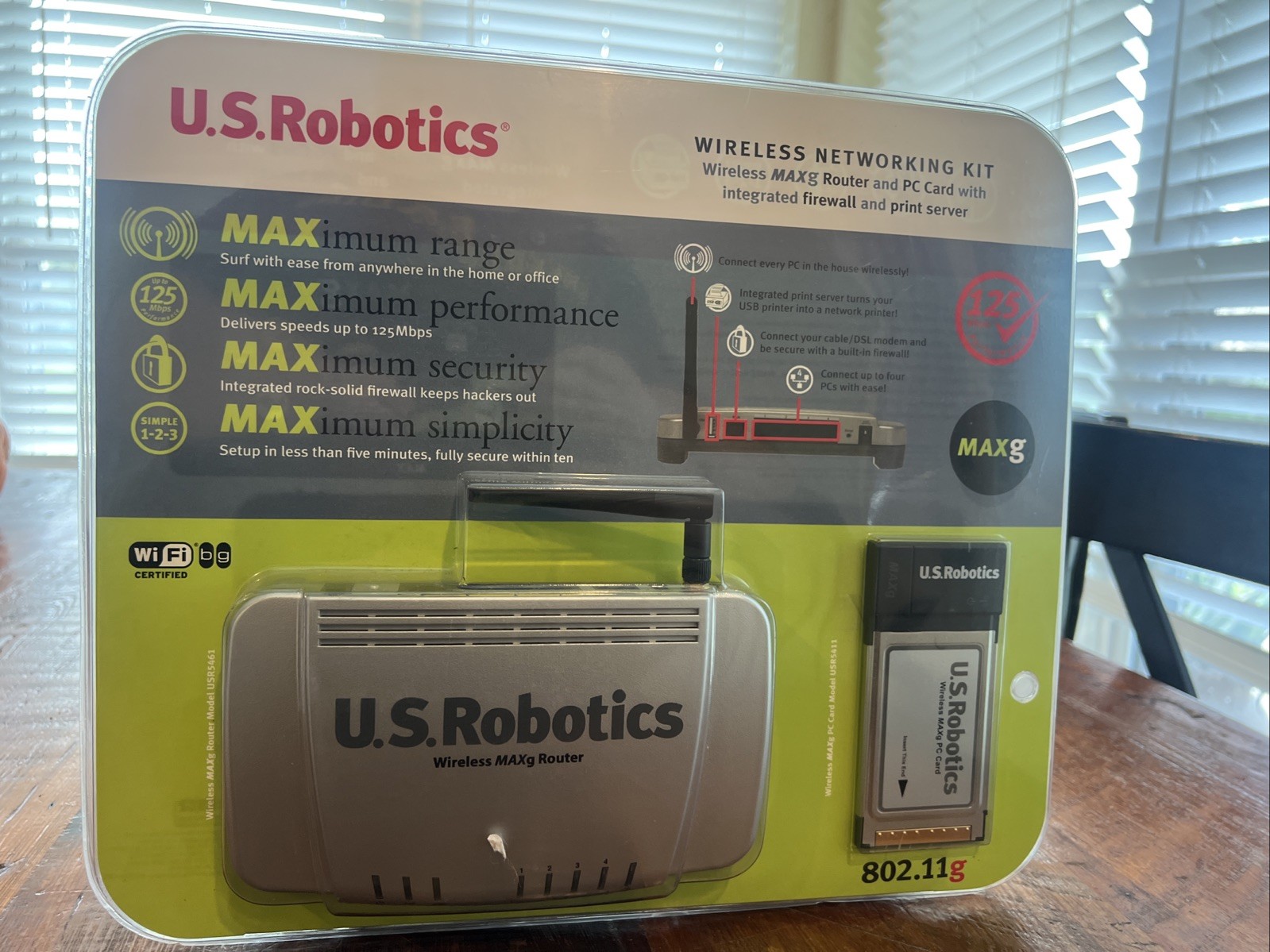 U.S. Robotics Wireless Networking Kit 802.11g & PC Card. New In Package Bundle