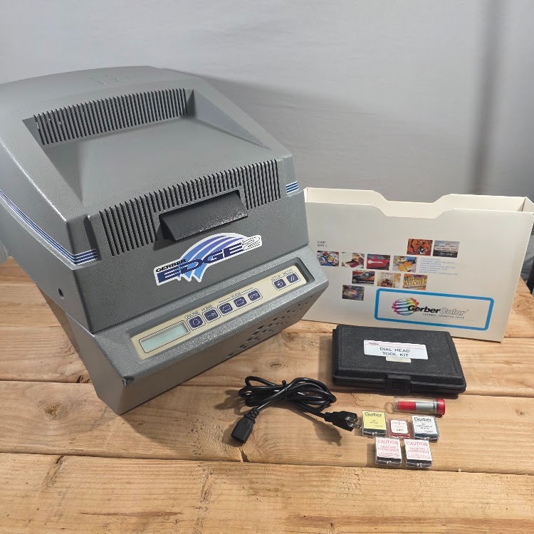 Gerber EDGE 2 Thermal Transfer Vinyl Printer Tested Working w/ Accessories