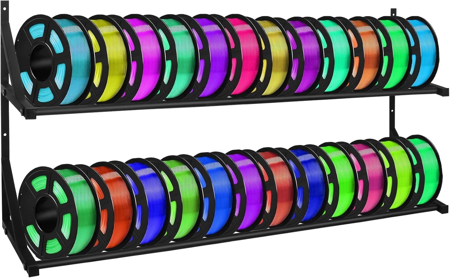 Upgrade 3D Printer Filament Storage Rack - Holds 24 Rolls, Heavy Duty Wall Brack