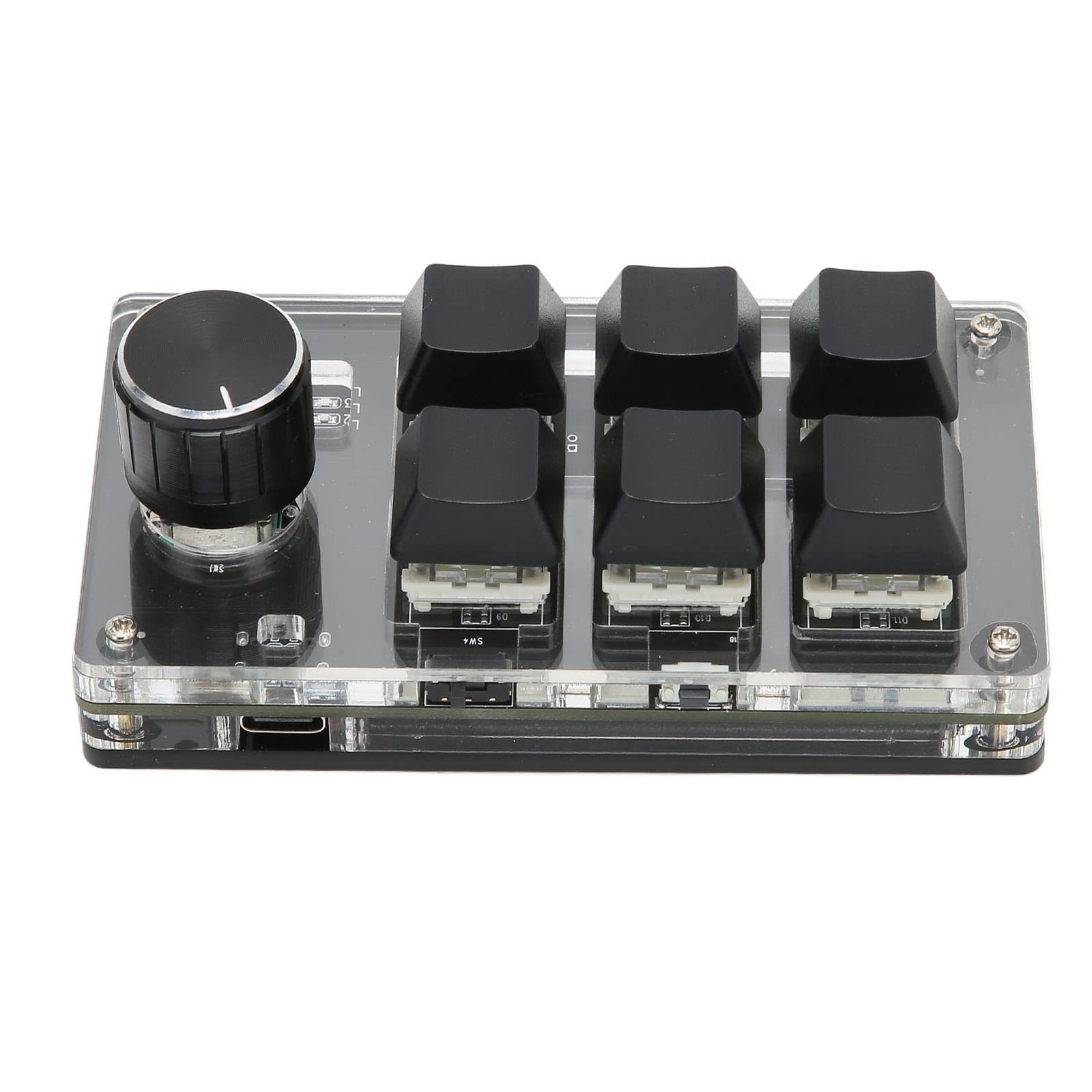 6 Keys Programmable Keypad, Mini Macro Gaming OSU With 1 Knob, USB Blue