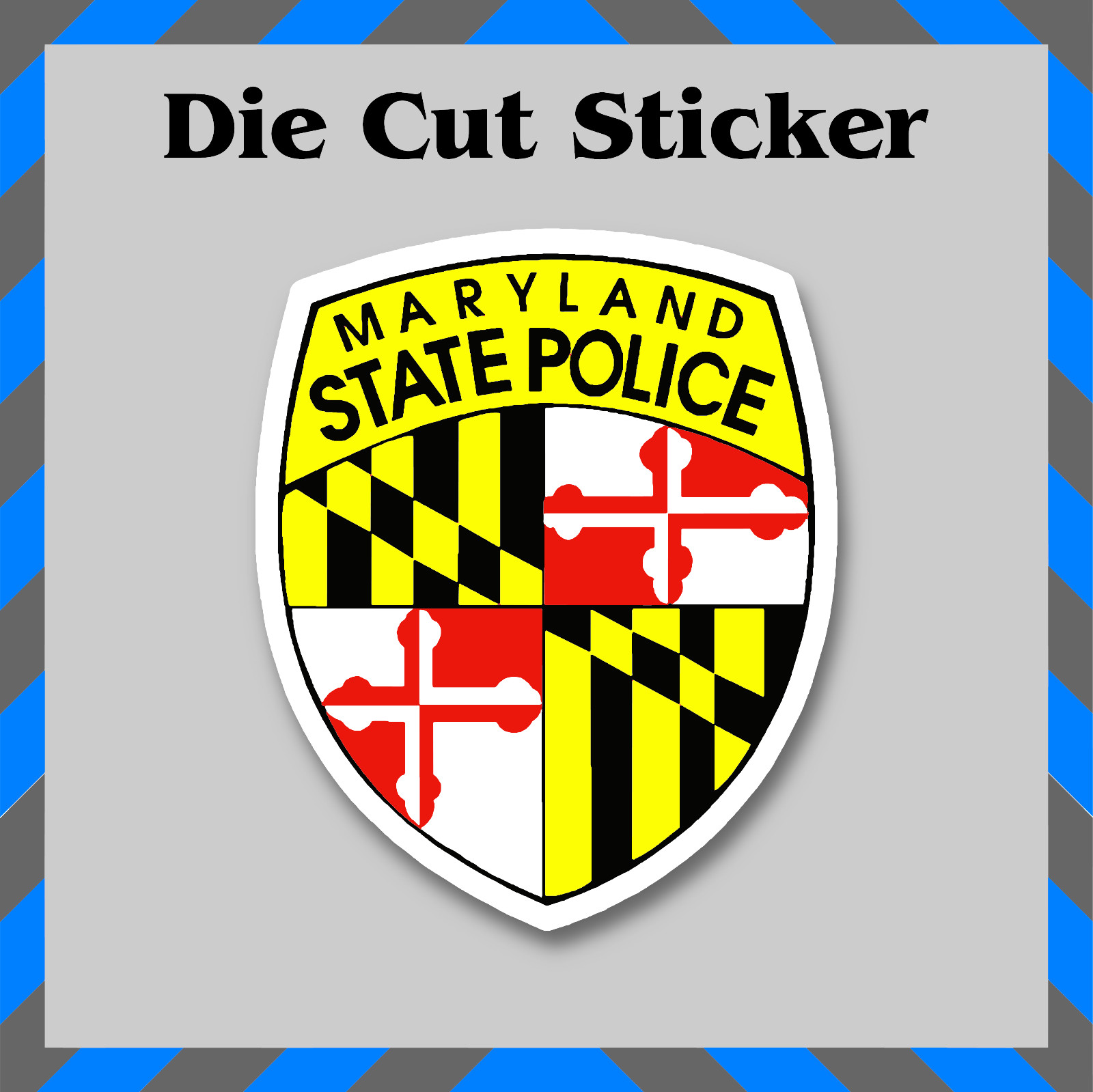 Maryland State Police Patch Sticker, Waterproof Die Cut Vinyl Printed Decal