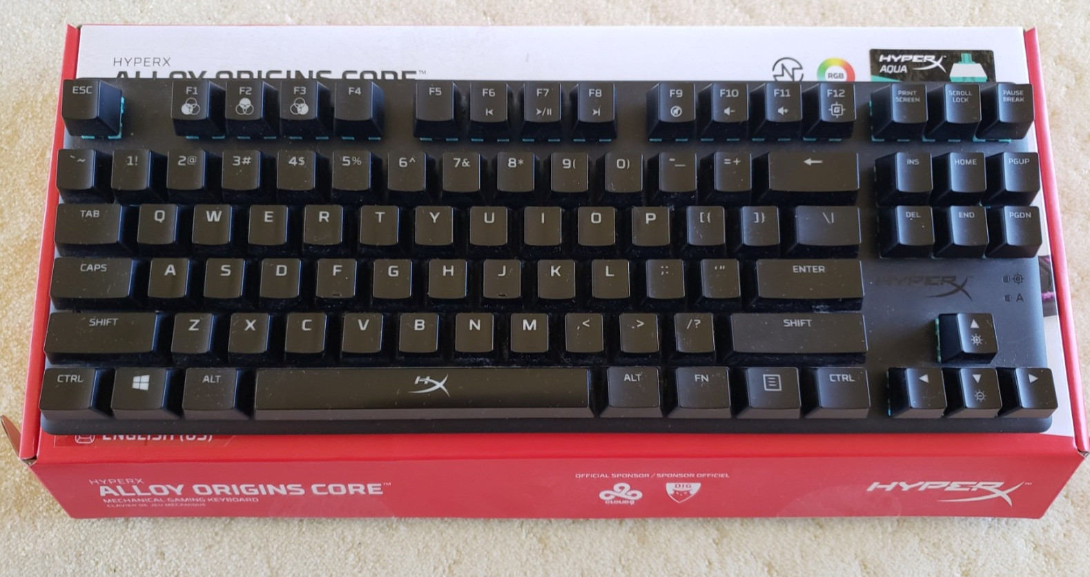 HyperX Alloy Origins Core Tenkeyless / TKL Mechanical Gaming Keyboard MX Aqua