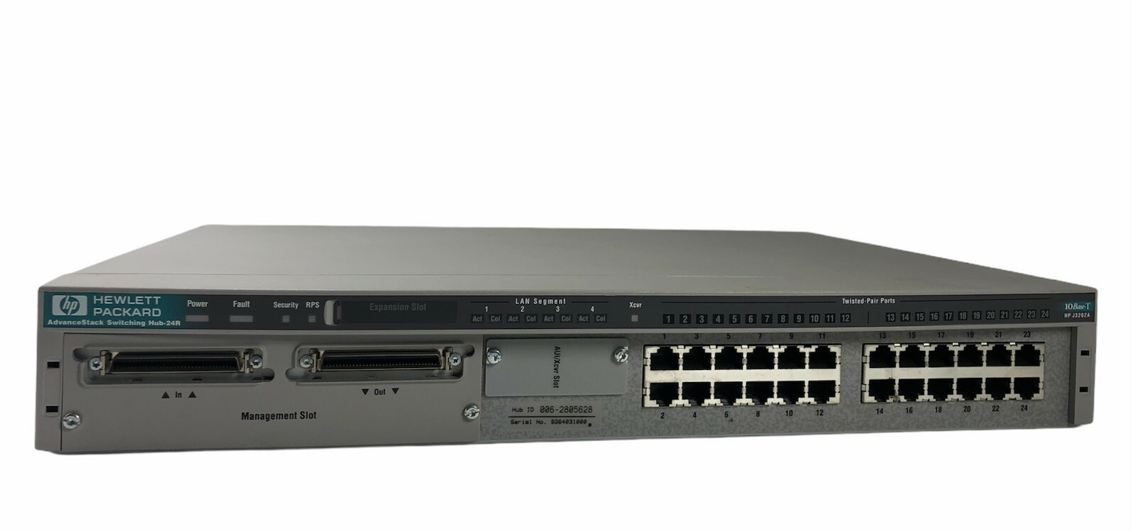 HP AdvanceStack J3202A Switching Hub-24R 10Base-T 24 Port Switch -HP J3210A 10BT