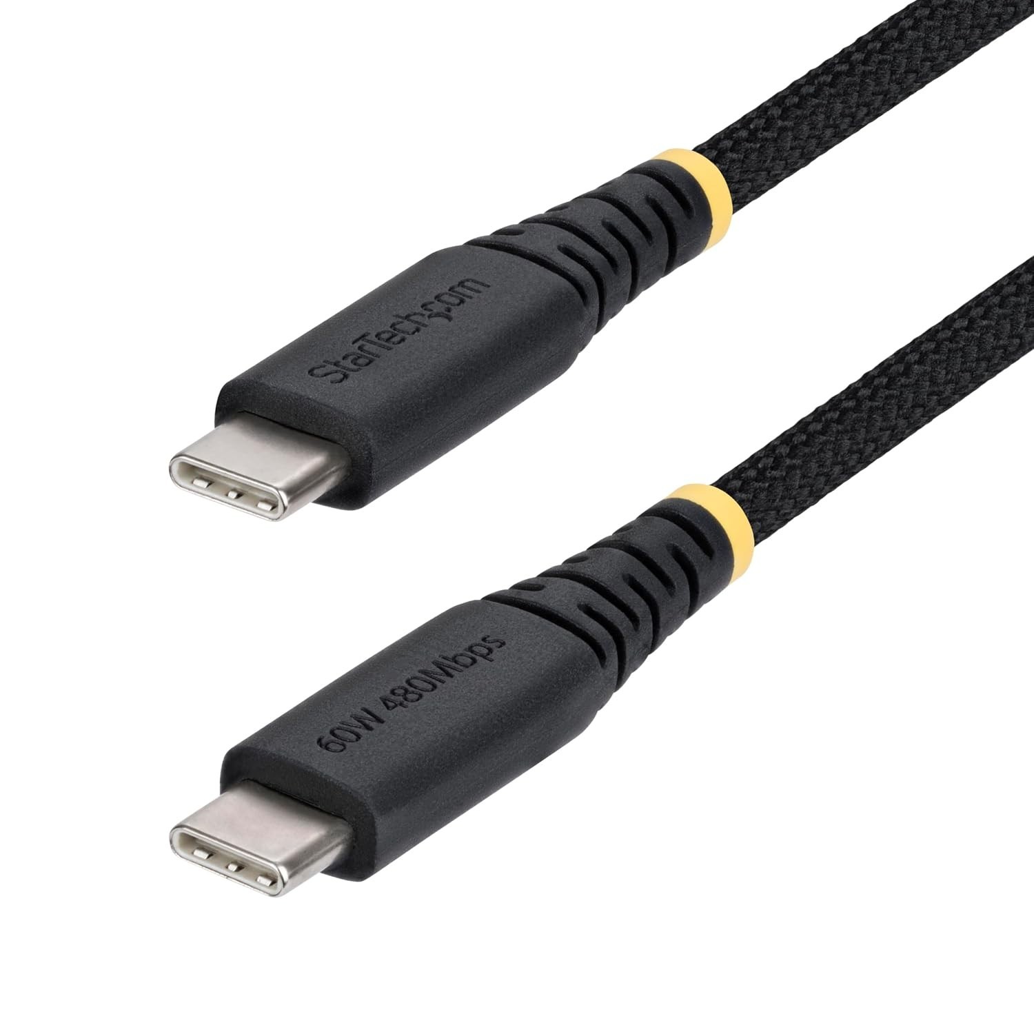 StarTech.com - USB2CC6INCHNCBR - 6in USB-C Braided Charging Cable - Black