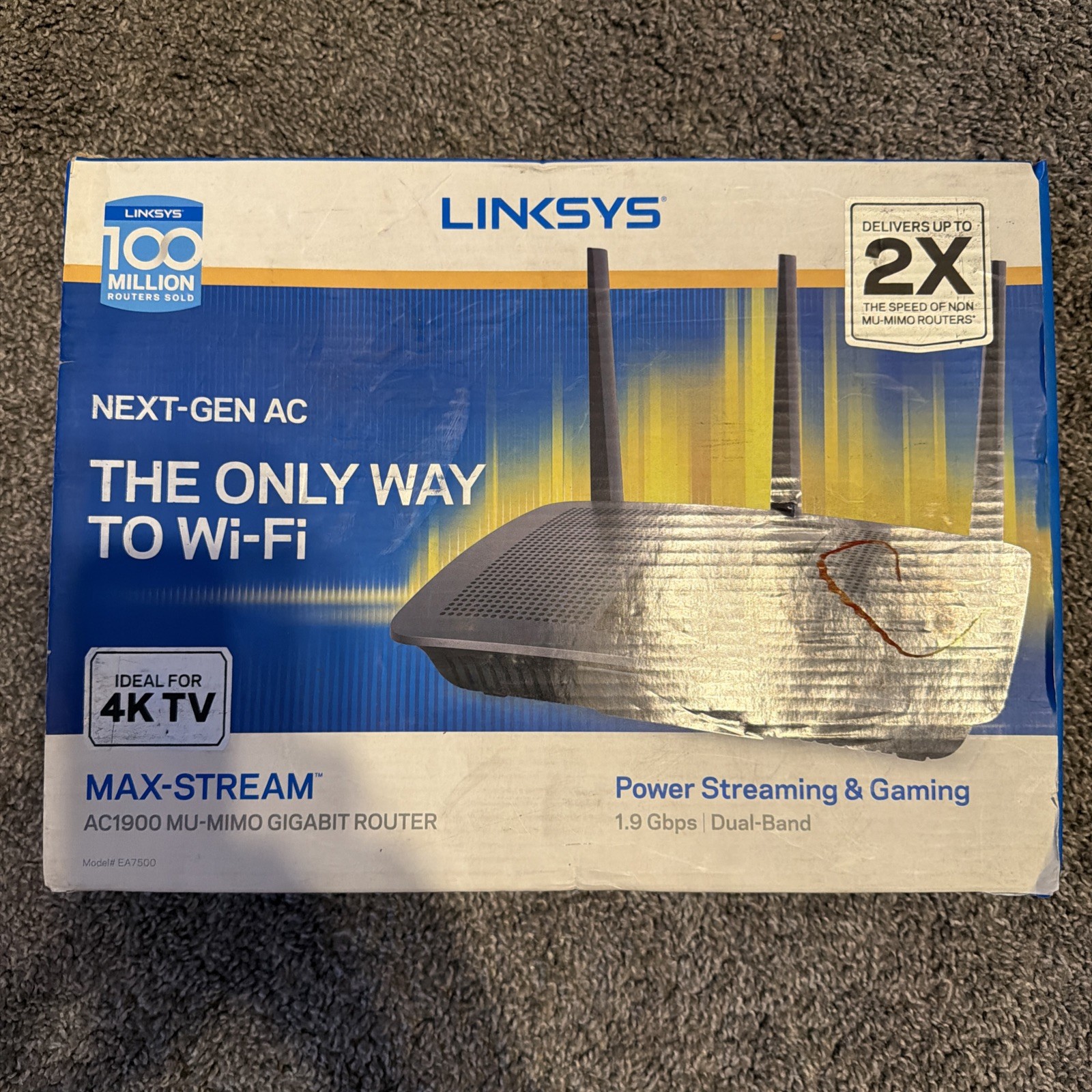Linksys EA7500 Max- Stream 4K/HD Gigabit Wireless Router AC1900 MU-MIMO