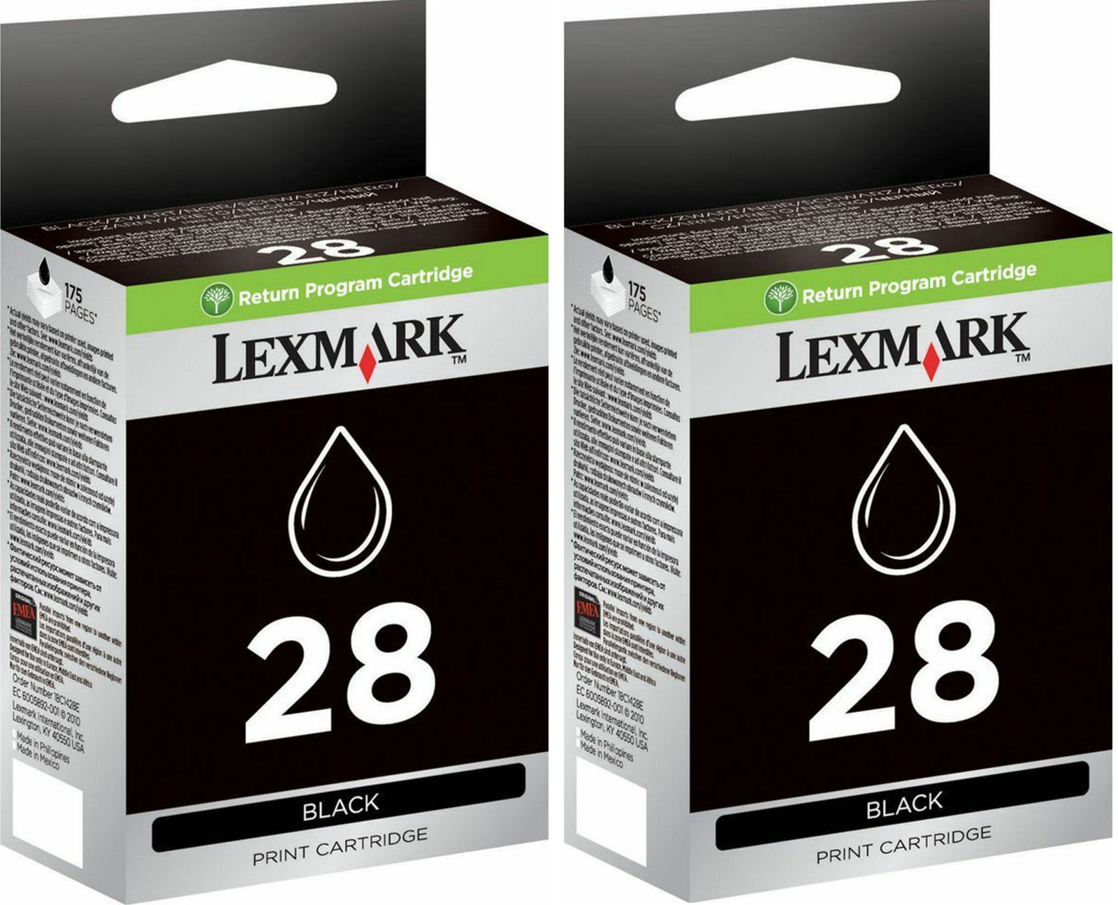 New Genuine Lexmark 28 2PK Ink Cartridges X Series X5340 X5495 Z Series Z1310