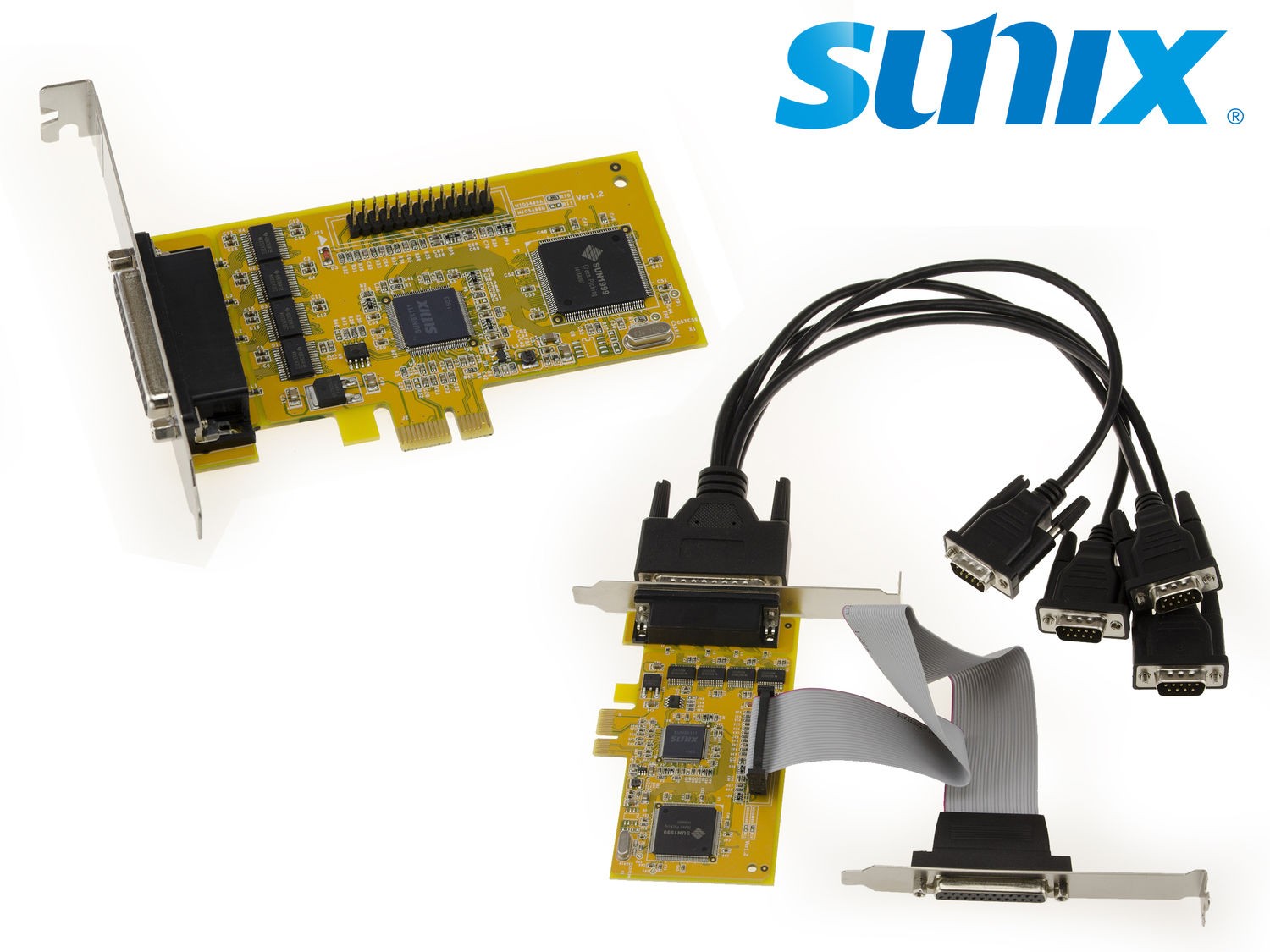 SUNIX Industrial Range - PCIe Card 4 Ports COM RS232 + 1 Port LPT - MIO5499A