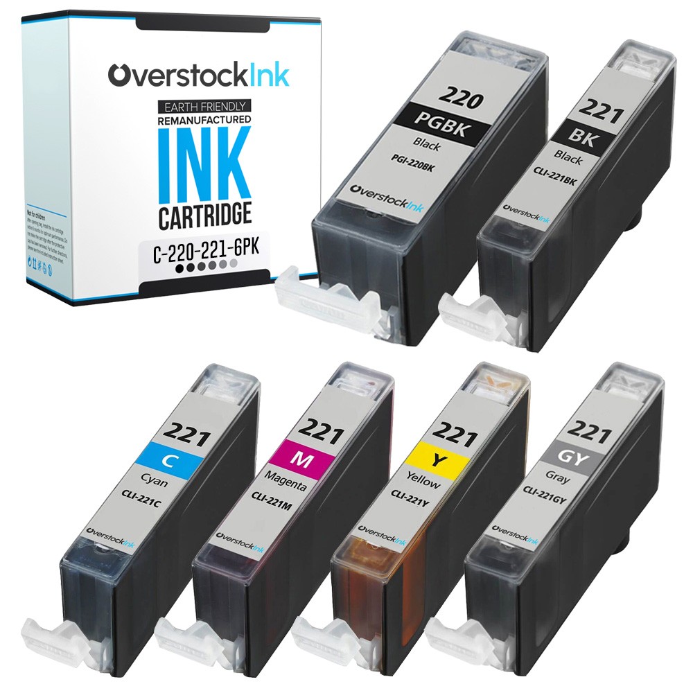 6Pack Compatible OSI PGI-220 CLI-221 Ink Cartridges for Canon PIXMA MP640 MP980