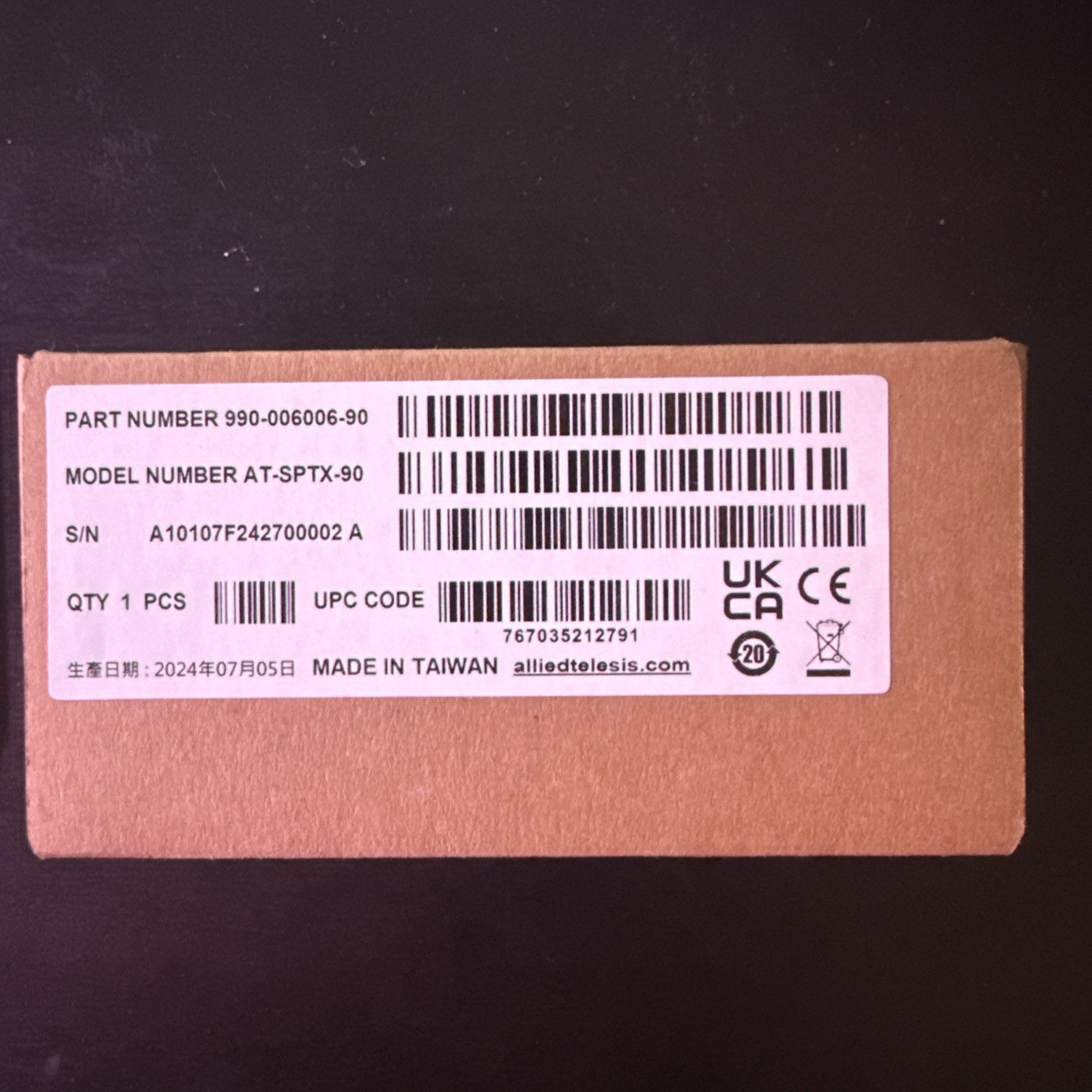 Allied Telesis AT-SPTX-90 Switch Module MPN 990-006006-90 AT-SPTX-90