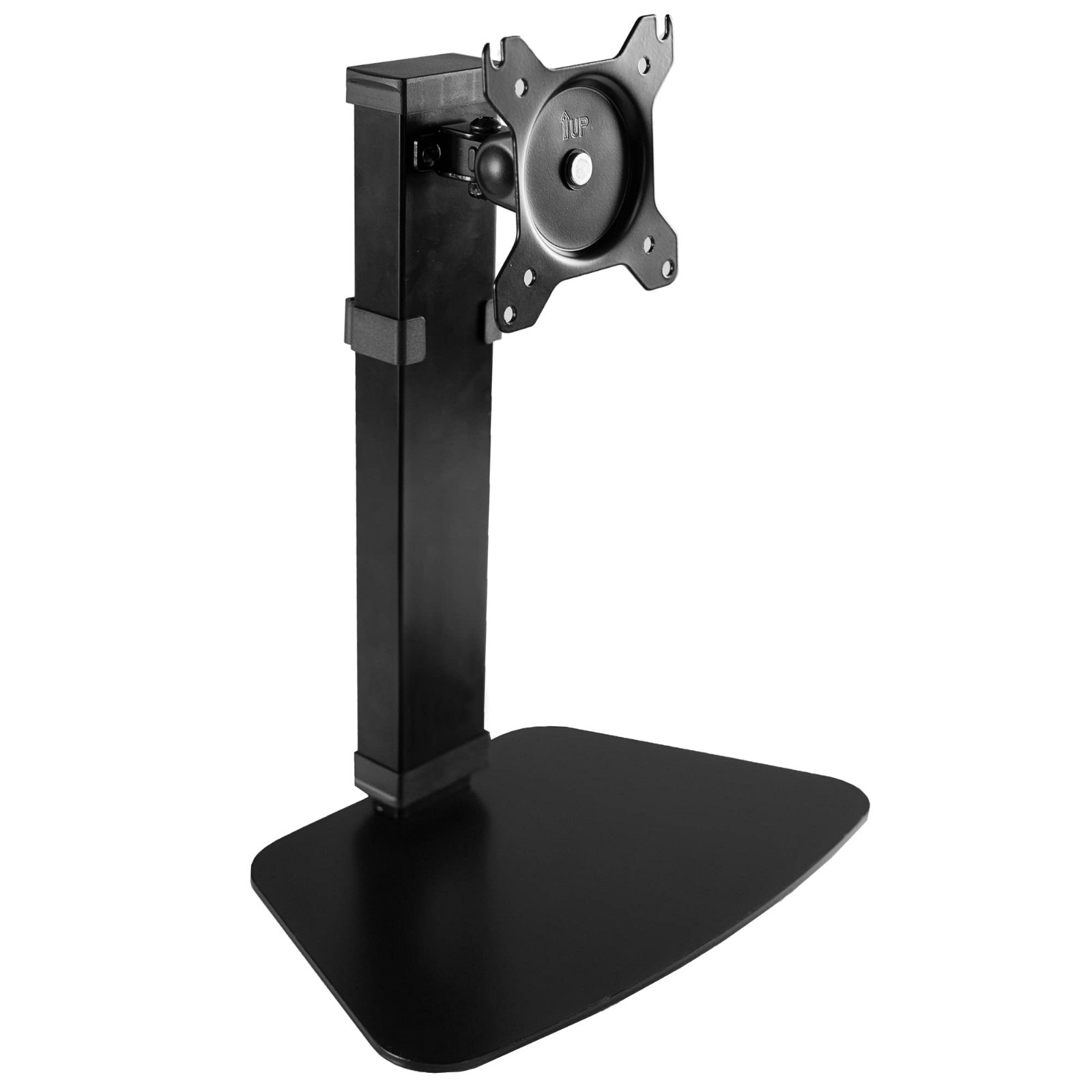 Adjustable Height Free Standing Single Monitor Mount Stand for 32" Screens - Bla