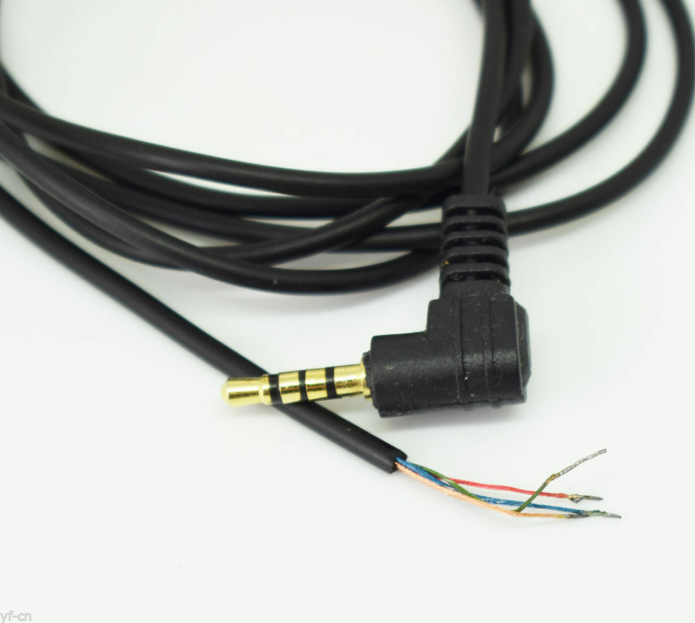 6 FT. 2 PCS  3.5mm Male Plug Bare Wire TRRS 4 Pole Stereo 1/8" Jack Audio Cable
