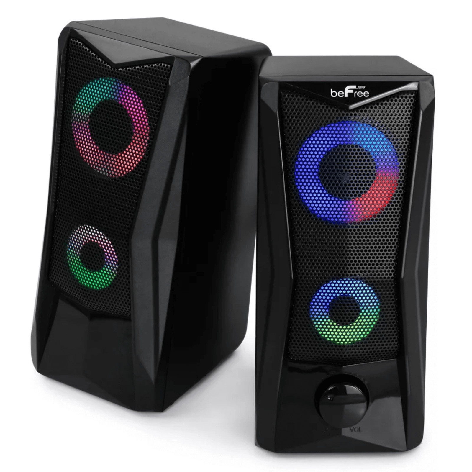 beFree Sound Dual Computer Gaming Speakers with AUX and USB Input Connections