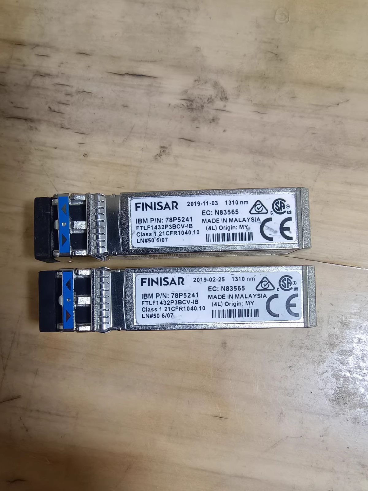 2PCS IBM 78P5241 | FINISAR FTLF1432P3BCV-IB 32G SFP28 SMF 1310nm LC Transceiver