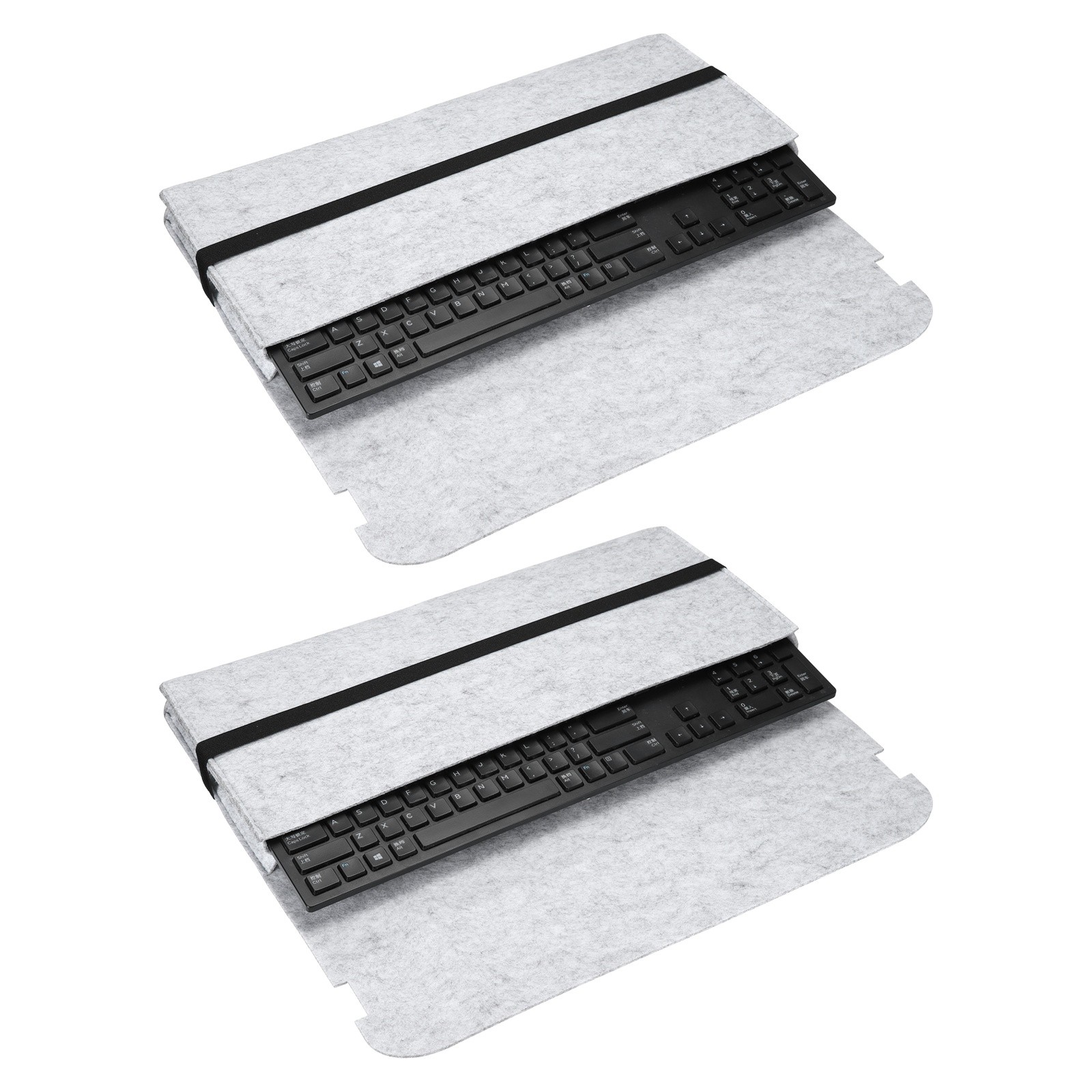 2Pcs 43 x 18 cm 104 Keys Keyboard Case for Mechanical Keyboards, Gray