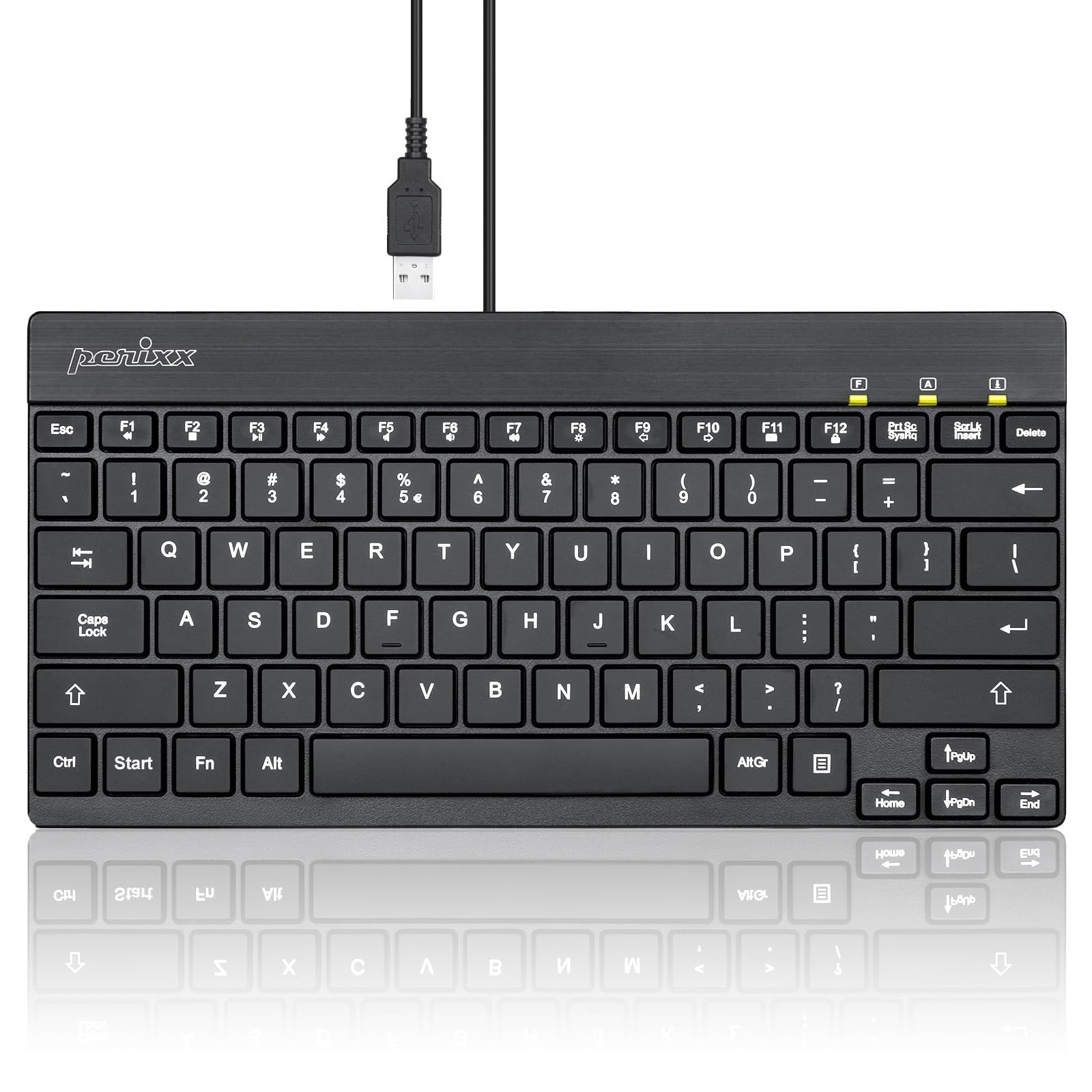 PERIBOARD326 Wired Mini Backlit USB Keyboard Low Profile Keys US Layout 11607