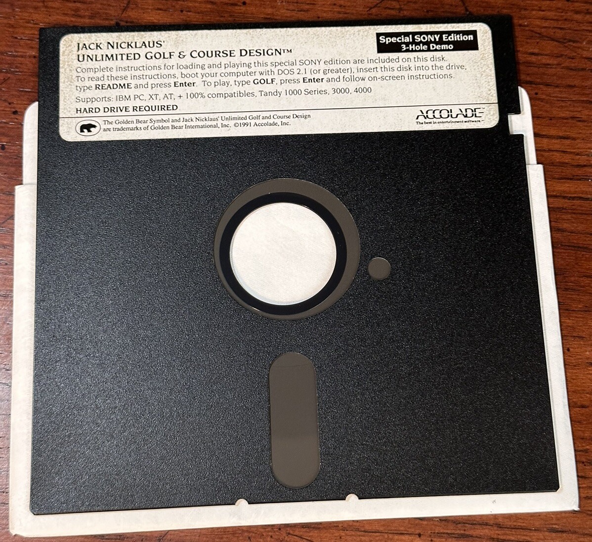 Jack Nicklaus Golf Course & Design 3-Hole Demo 5.25” Floppy IBM PC XT AT Tandy