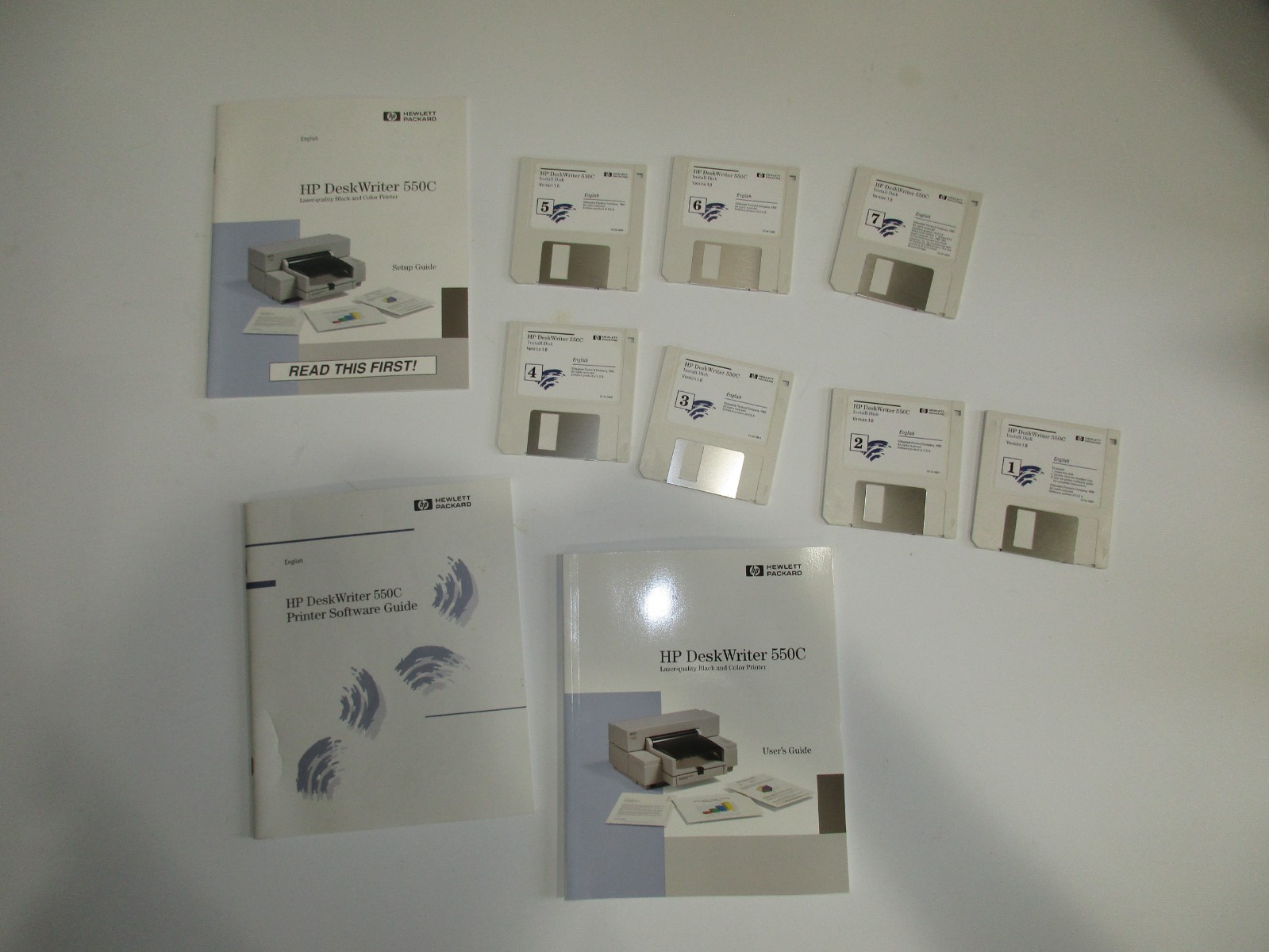 Vintage HP DeskWriter 550C Version 1.0 Install Floppies Setup and User's Guides