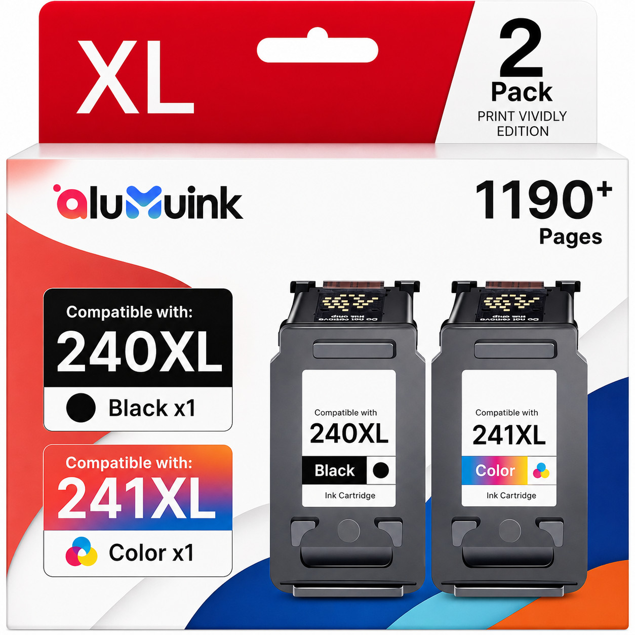 PG-240XL/CL-241XL Ink Cartridge Replacement for MG3120 MG3122 MG3220 MG3222
