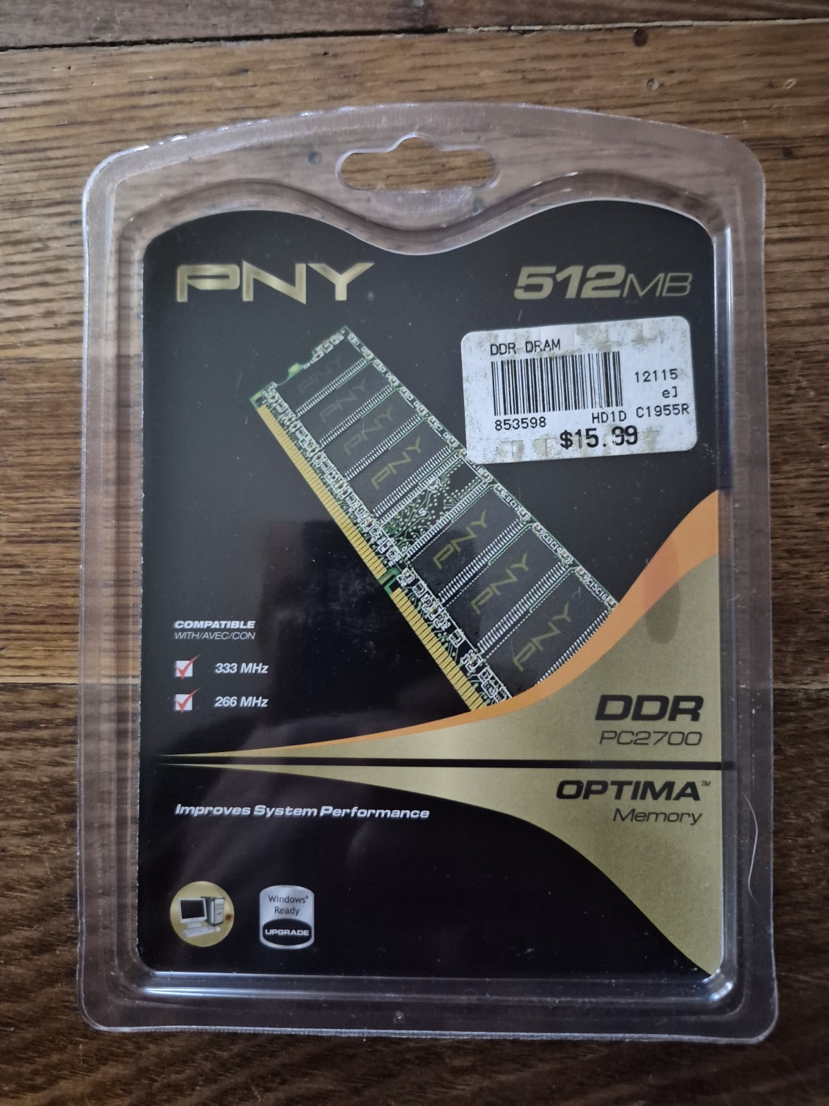PNY OPTIMA 512MB DDR PC2700 MEMORY NIB