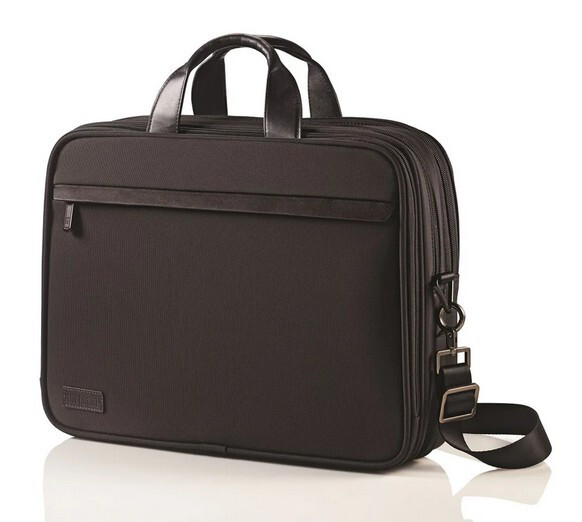Hartmann Minimalist Double Compartment Laptop Briefcase 61346-1041 Black  NEW